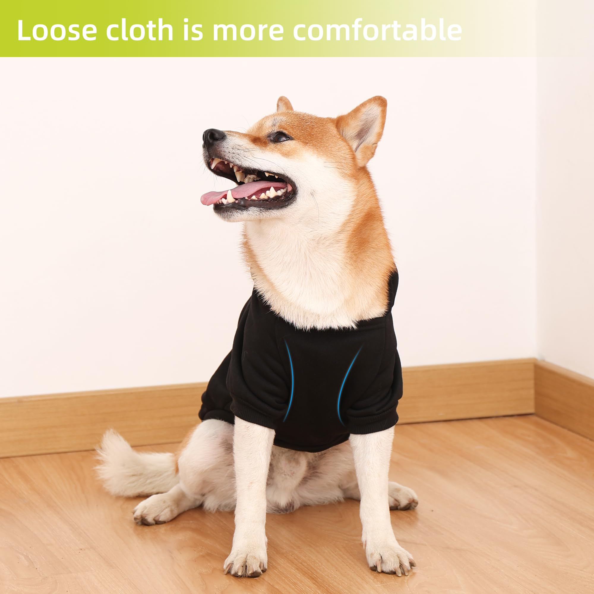 Premium Dog Hoodie - Soft, Breathable & Comfortable Pet Sweatshirt for Small, Medium & Large Dogs - Perfect for Outdoor Walks, Winter Wear & Pet Fashion (Black, 5X-Large 34'' Chest)