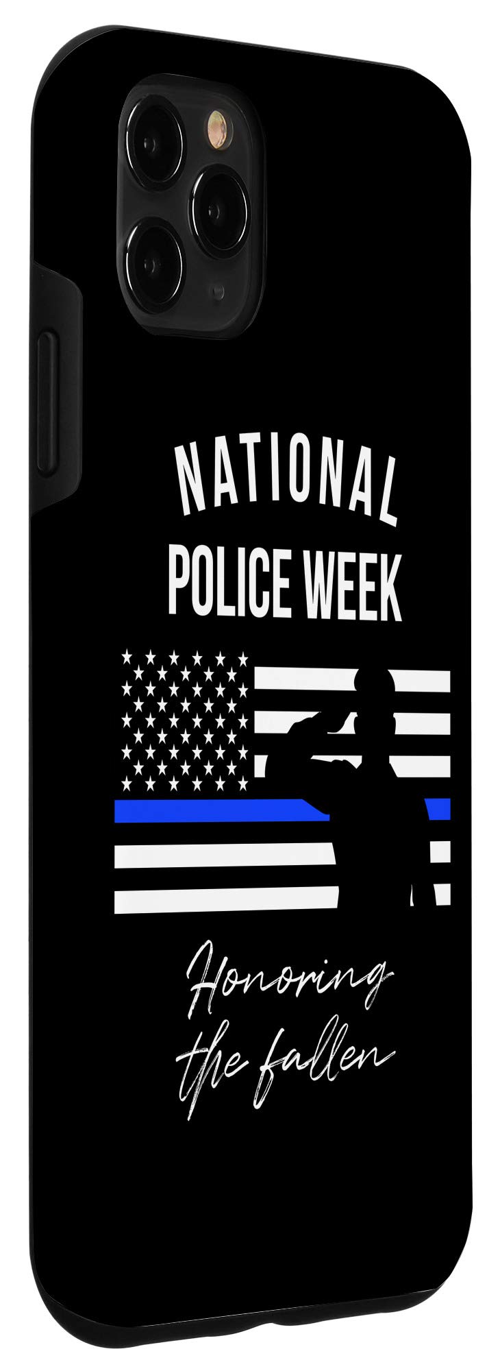 iPhone 11 Pro Max Case with Thin Blue Line & USA Flag Design - Durable Protective Cover for Police Officers, First Responders & Military Personnel - Perfect for National Police Week, Daily Duty & Patriotic Support