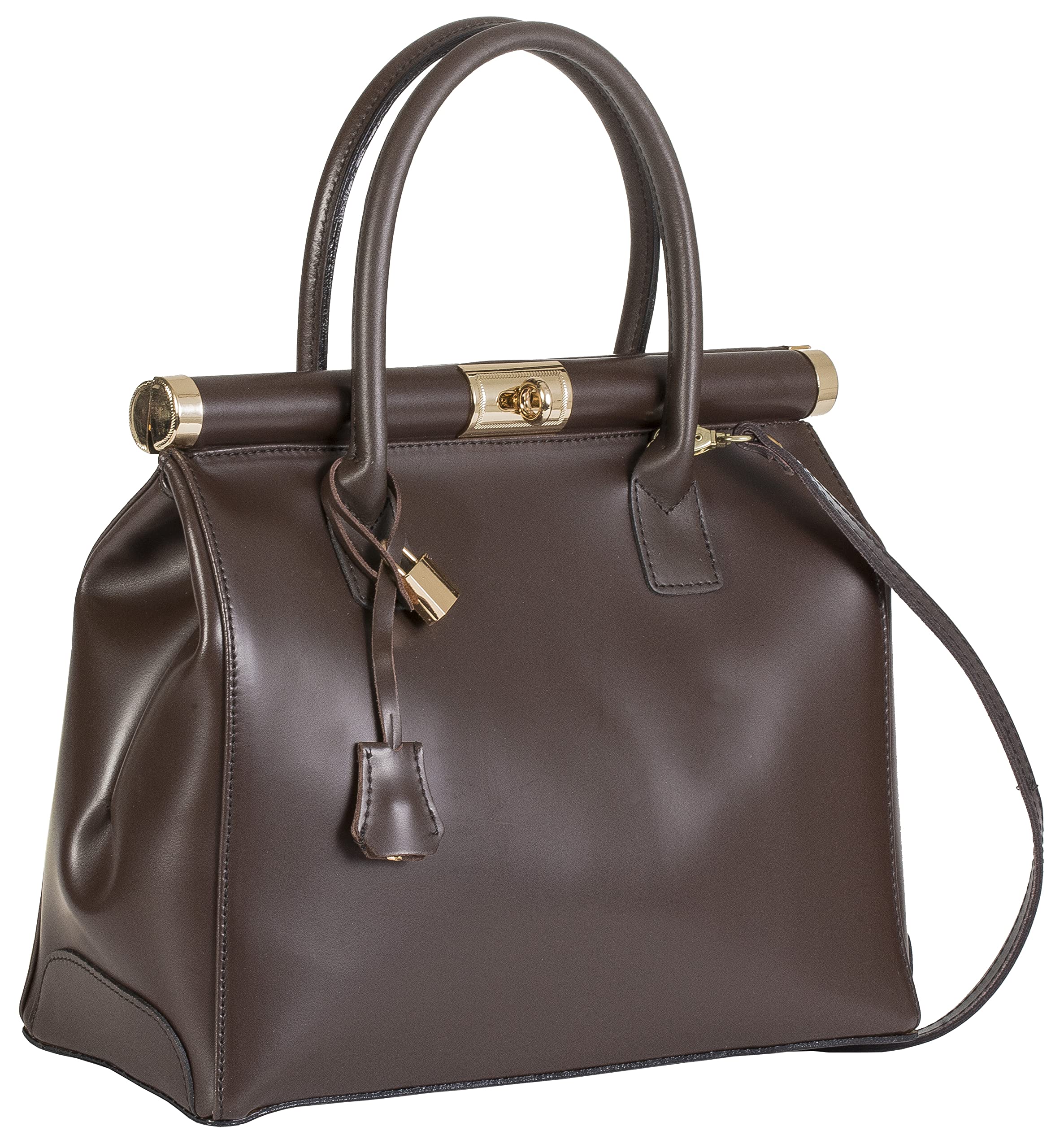 Authentic Italian Leather Women's Top Handle Satchel Tote Handbag - Smooth & Glossy Crocodile Embossed Design for Work, Travel, Office & Daily Use | Perfect Business Bag, Commuter Purse & Fashion Accessory
