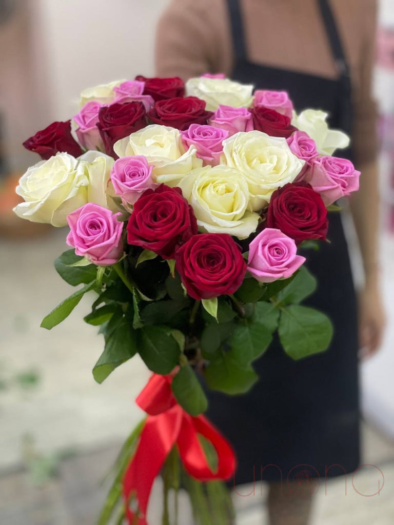 Love of My Life Bouquet - Fresh Roses & Greenery Floral Arrangement for Anniversaries, Weddings & Romantic Occasions