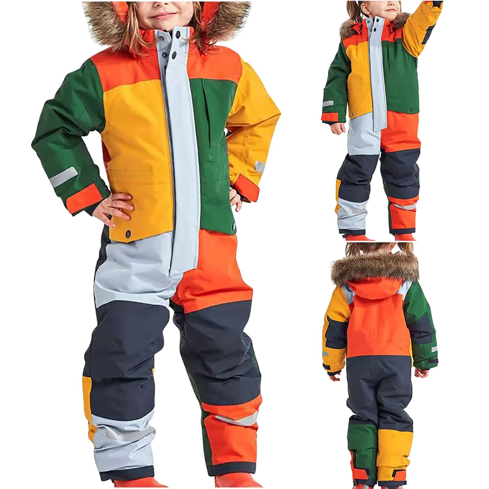 Waterproof Kids Snow Suit for Boys & Girls - Windproof Winter One Piece Ski Jumpsuit for Snowboarding & Outdoor Activities | Warm Snowboard Suit for Toddlers & Children