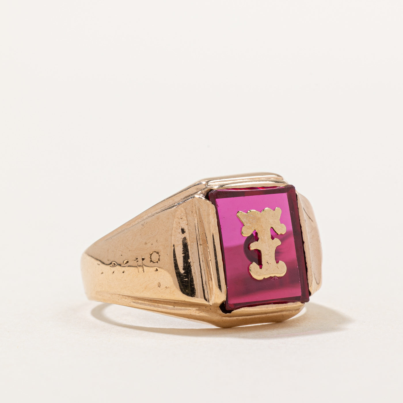 Exquisite 6.00ct Synthetic Ruby 'T' Initial Ring - Size 12 | Elegant Personalized Jewelry for Women | Perfect Gift for Birthday, Anniversary & Valentine's Day