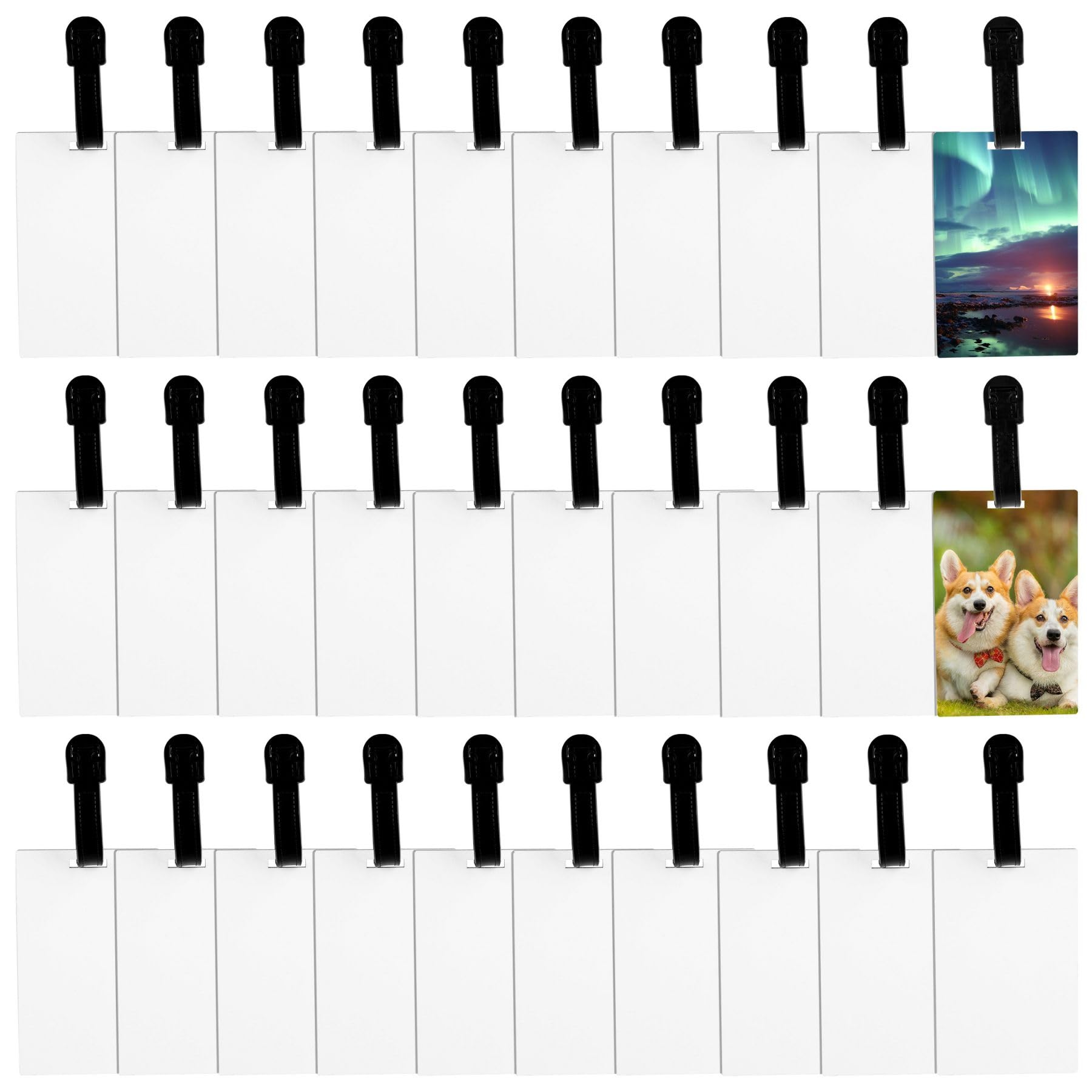 30 Pack Sublimation Luggage Tags - Double Sided Strap Blank Travel Bag Tags for Personalized DIY - Perfect for Vacation, Business Trips & Cruise Ship Identification