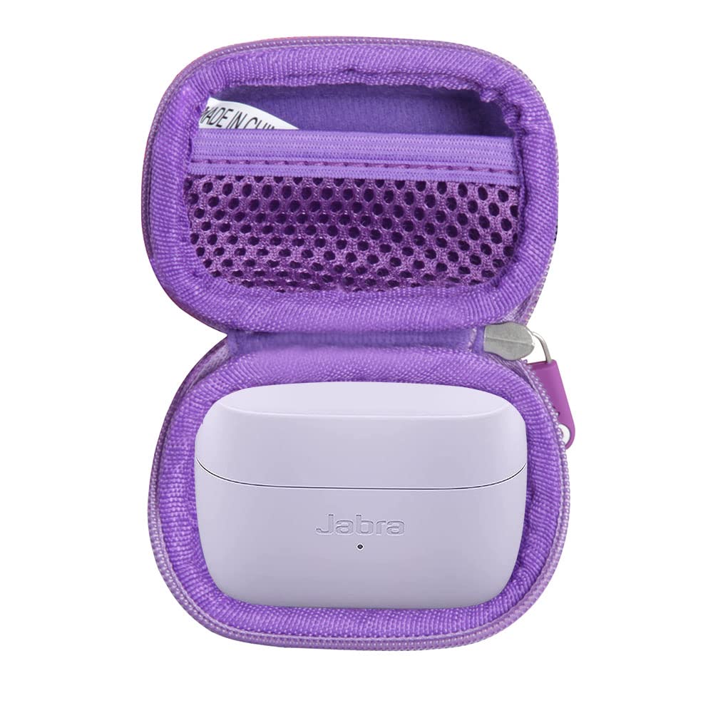 Hermitshell Hard Travel Case for Jabra Elite 3 Wireless Earbuds - Protective Storage Box for Bluetooth Headphones (Purple) - Perfect for Travel, Gym & Daily Commute