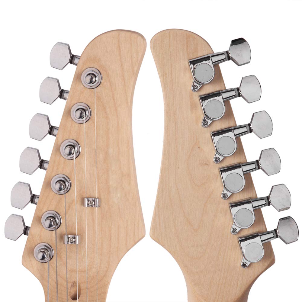 Premium Rosewood Fingerboard Electric Guitar - Black with White Accents | Perfect for Rock, Blues & Stage Performances