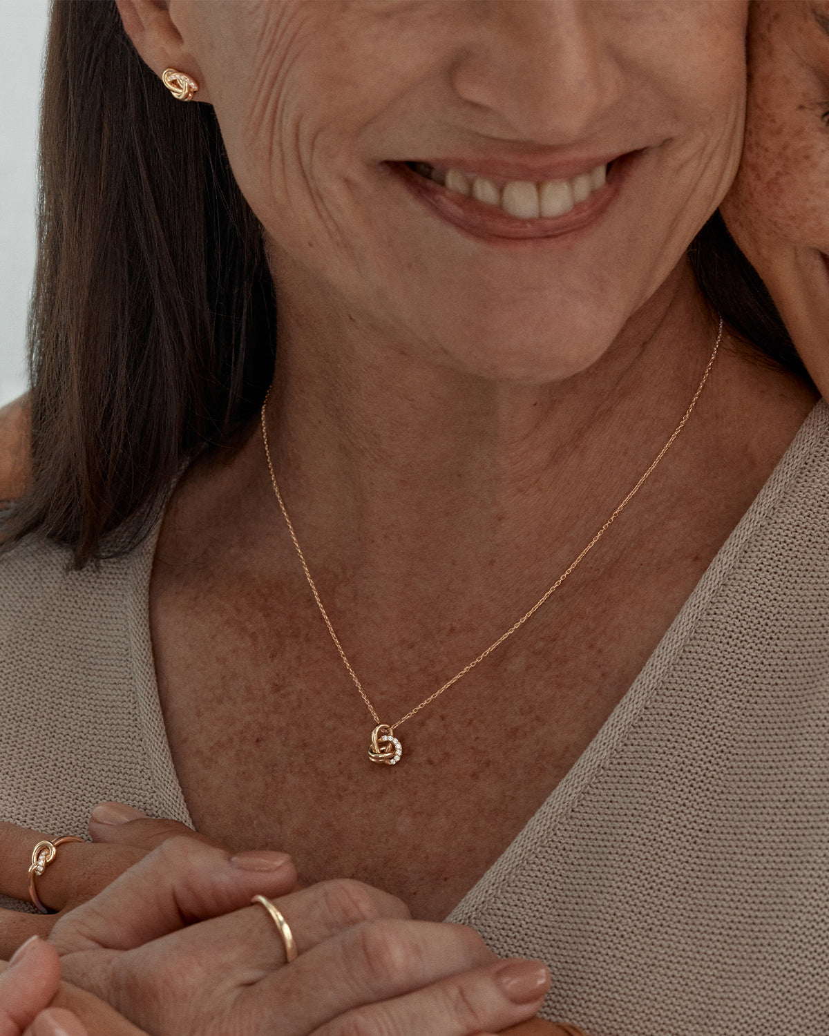 18K Gold Vermeil Endless Knot Necklace with Lab-Grown Diamonds | Elegant Buddhist Jewelry for Women | Perfect for Meditation, Yoga & Spiritual Gifts