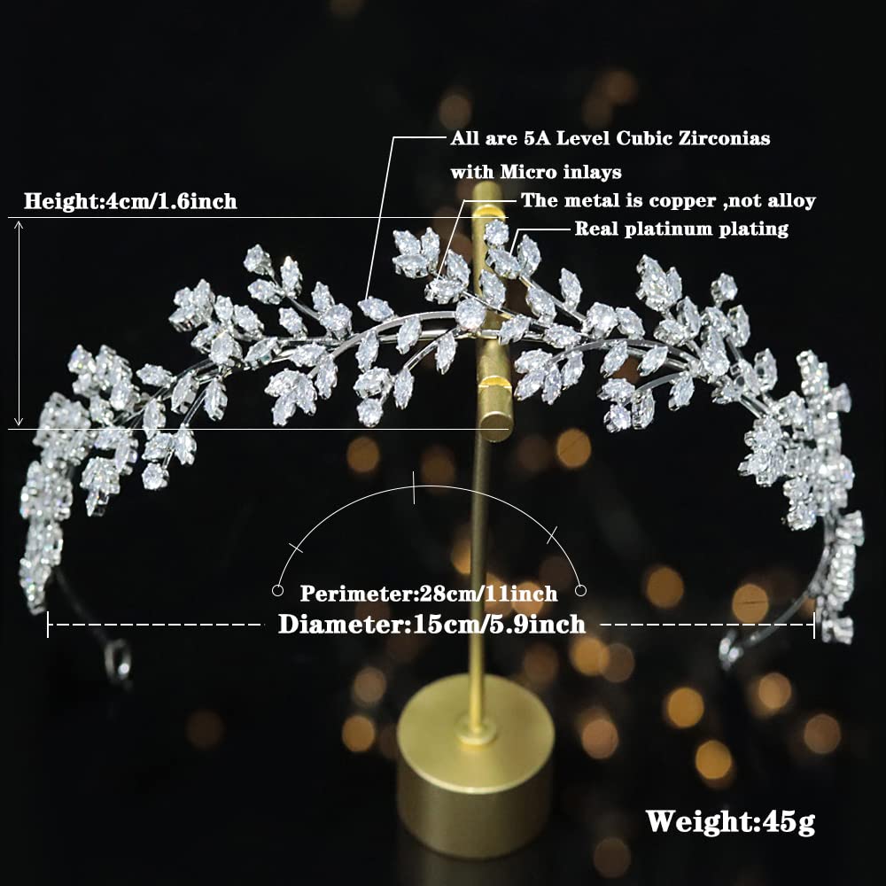 Jorsnovs Fashion Bridal Headpiece - Elegant Wedding Hair Accessory with Cubic Zirconia for Brides & Women | Perfect for Weddings, Prom, Birthday Gifts & Special Occasions