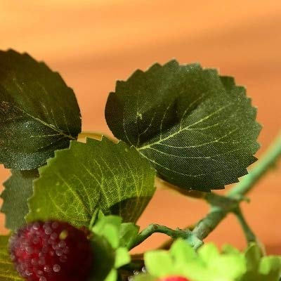 9 Heads Artificial Strawberry Silk Fruit Decoration - Realistic Fake Strawberries for Home Decor, Wedding Centerpieces, and Photo Props (Red, 1pc)