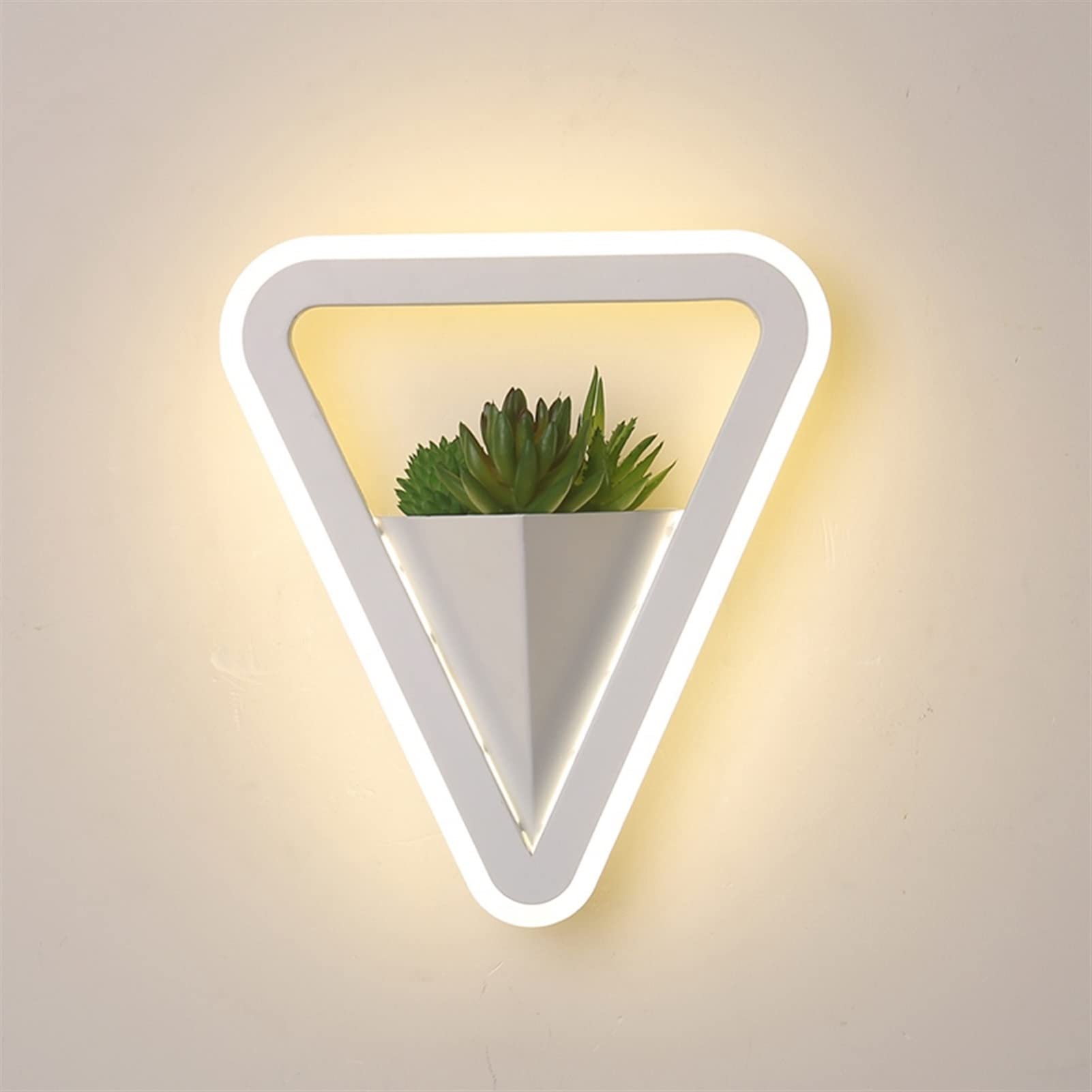 Modern Minimalist Nordic Wall Light - Green Plant Design, Warm White LED, Indoor/Outdoor Use for Bedroom, Living Room, Balcony & Hallway | Energy Efficient Bedside Lamp for Cozy Ambience (Color: Warm Light, Size: E)