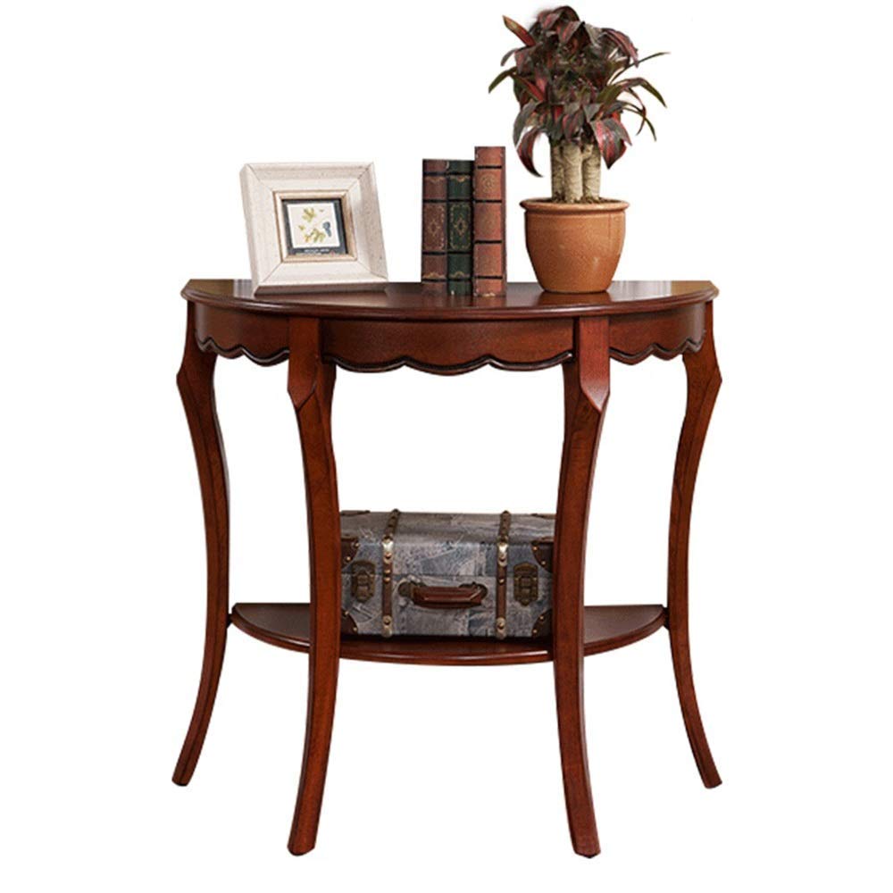 Wooden Console Table with Storage Drawers - Sofa Side Table for Living Room & Bedroom