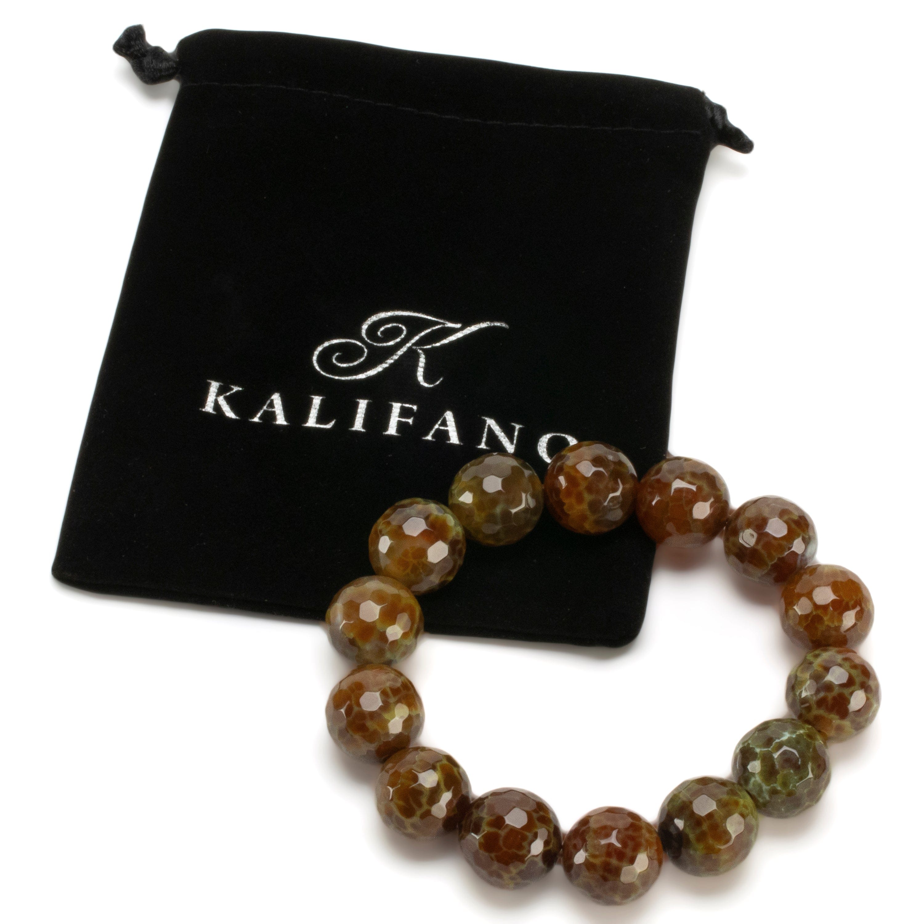 Natural Agate Faceted Gemstone Beads Stretch Bracelet for Women - Boho Chic Handmade Jewelry for Yoga, Meditation & Everyday Wear