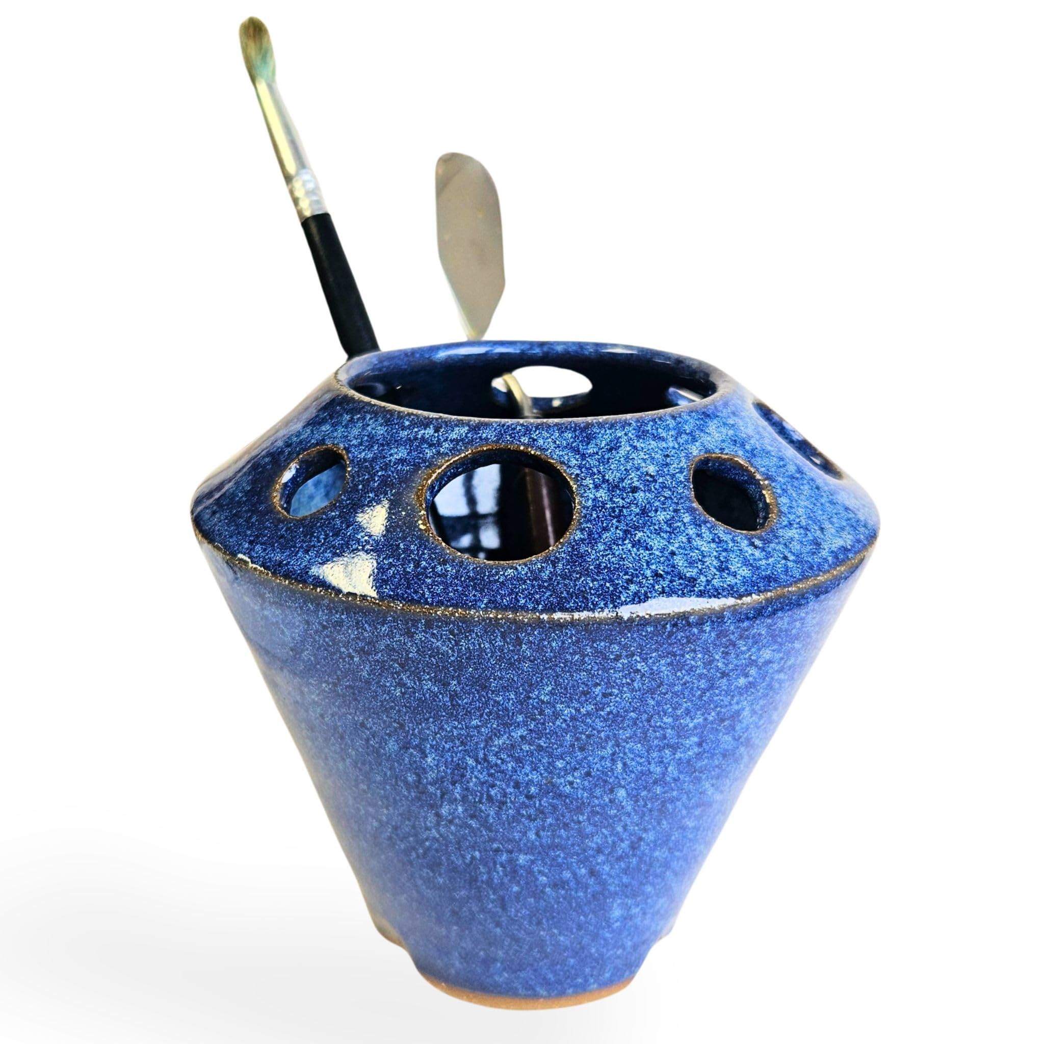 Premium 2-Piece Watercolor Painting Set with Bowl, Brush Caddy & Rest Stand - Cobalt Blue - Ideal for Artists, Students & DIY Enthusiasts - Perfect for Art Studios, Classrooms & Home Painting Projects
