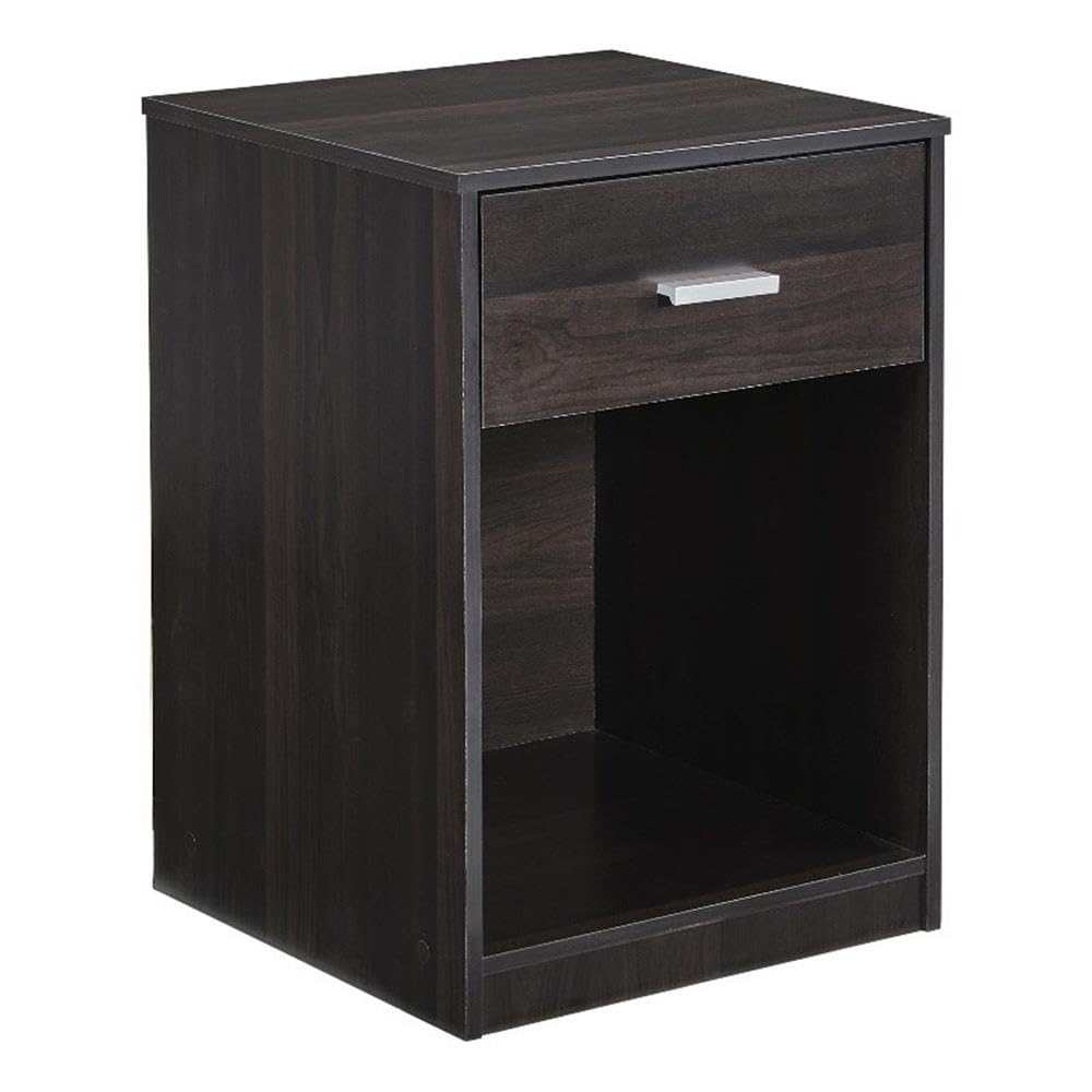 Progressive Furniture Cessna Nightstand with Drawer - Espresso Finish Bedside Table for Bedroom, Living Room, or Office Storage