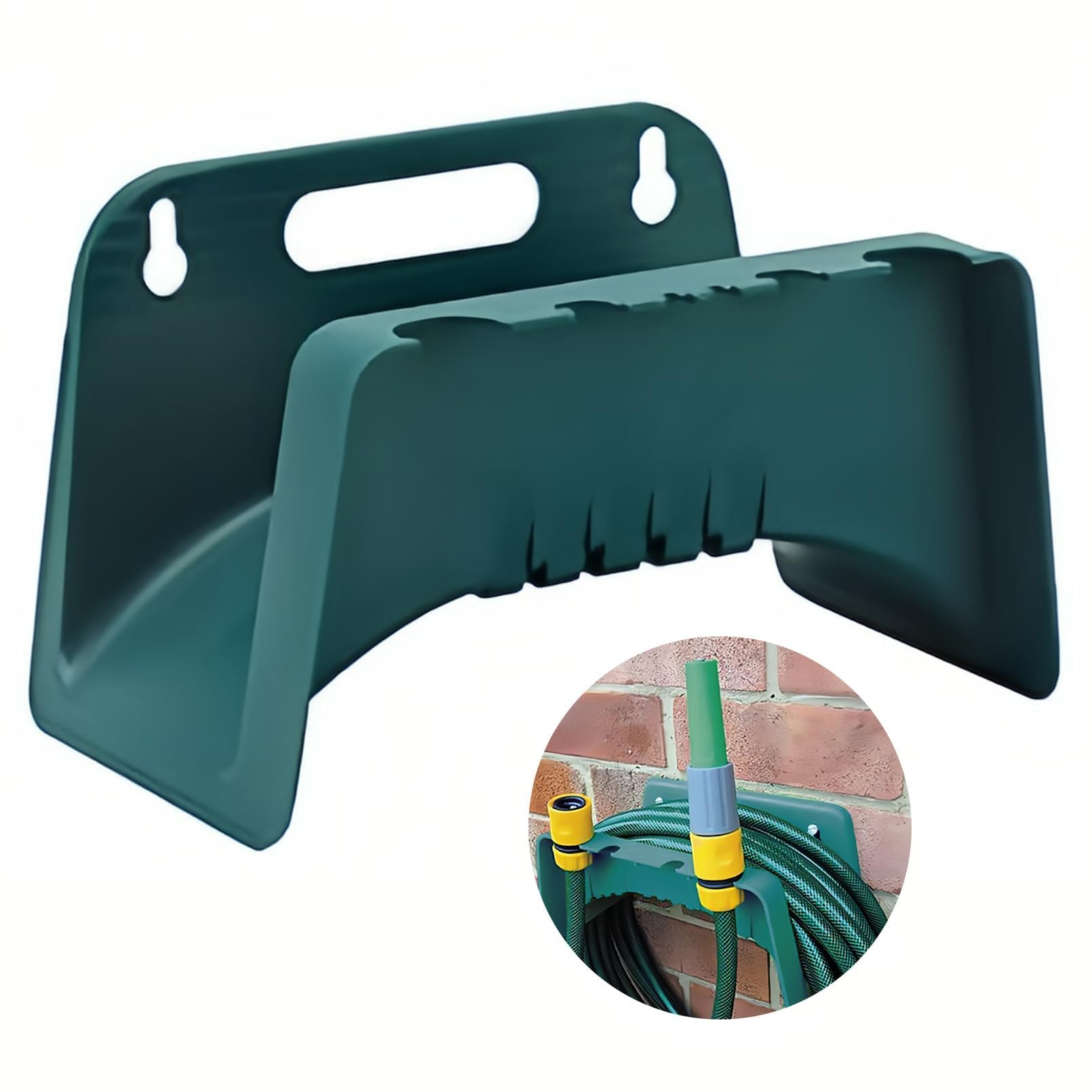 Kathson Garden Hose Hanger - Heavy Duty Wall Mount Hose Reel Organizer with Bracket | Durable Plastic Water Hose Storage Holder for Outdoor Yard, Lawn & Garden Use