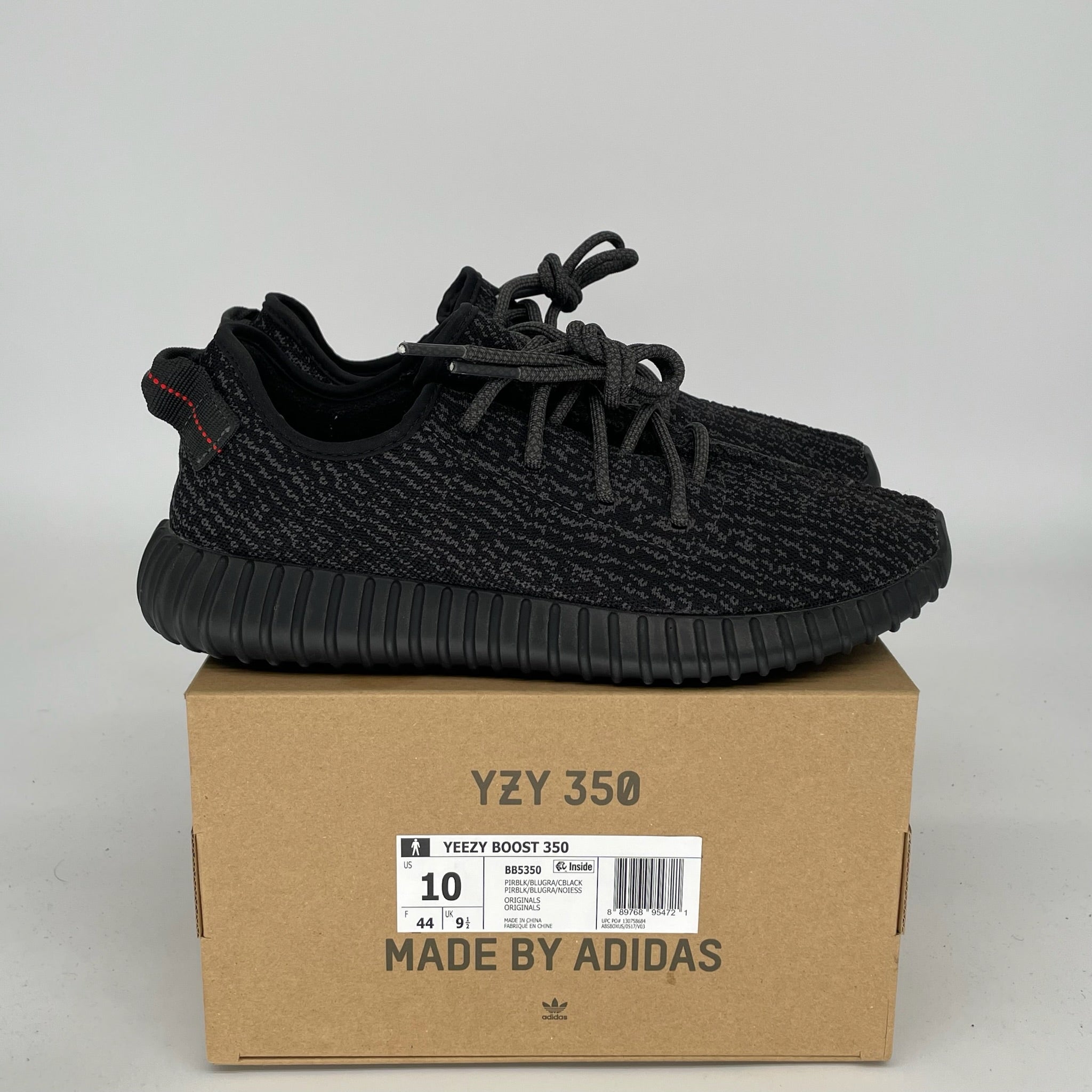 Adidas Yeezy Boost 350 V2 Pirate Black Men's Sneakers - Size 10 (BB5350) | Comfortable Running Shoes for Casual Wear & Street Style Fashion