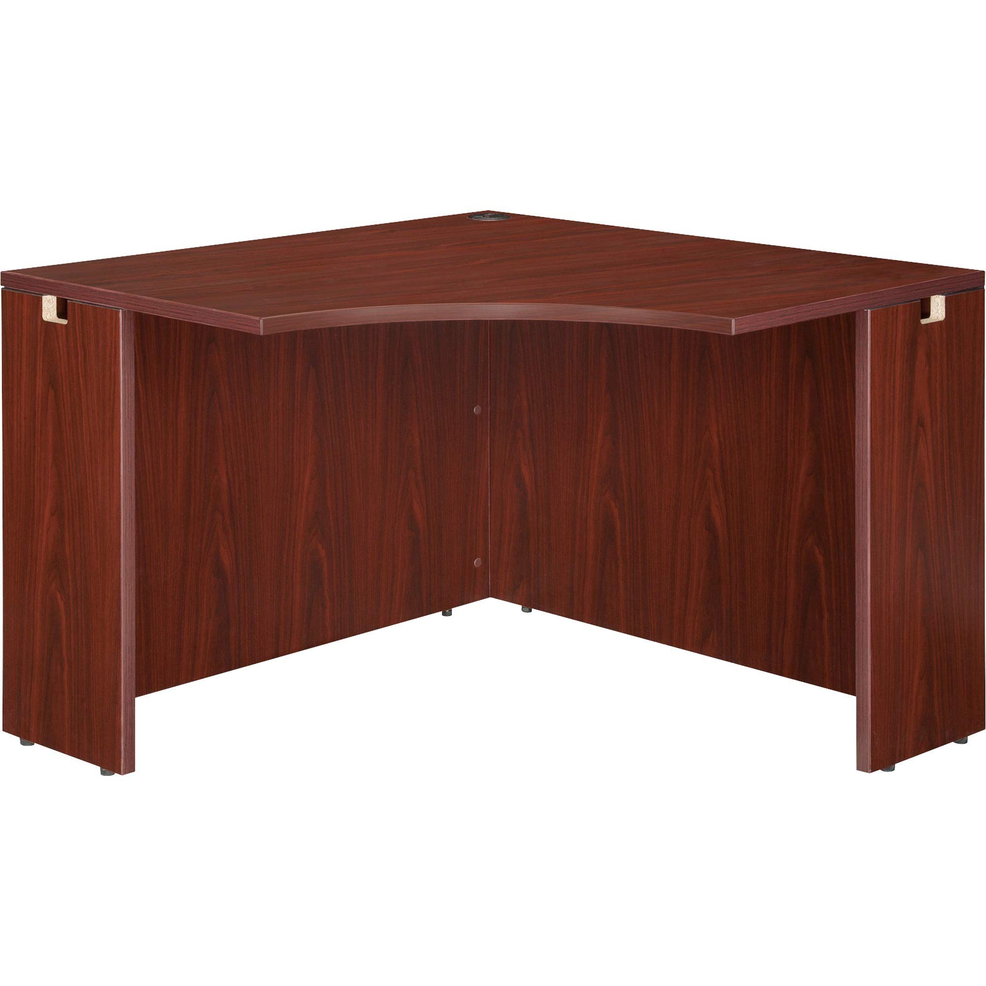 Lorell LLR69918 69000 Series Mahogany Corner Desk - Home Office Computer Desk with Durable Construction for Small Spaces & Workspaces