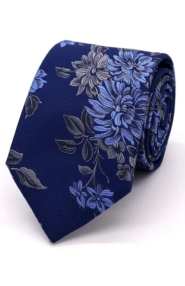 LA Smith Large Flower Woven Wedding Poly Ties - Elegant Floral Bow Ties for Groomsmen, Bridesmaids & Wedding Party - Perfect for Weddings, Prom & Formal Events