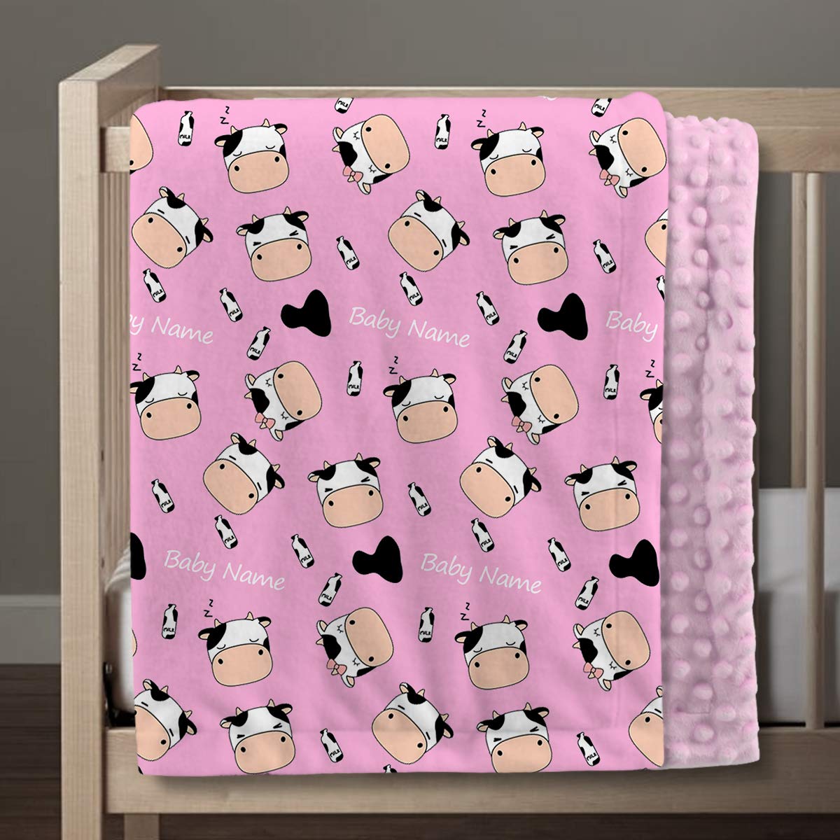 Personalized Baby Blanket with Name - Soft Plush & Cozy Minky Dot Blanket for Boys & Girls, 30