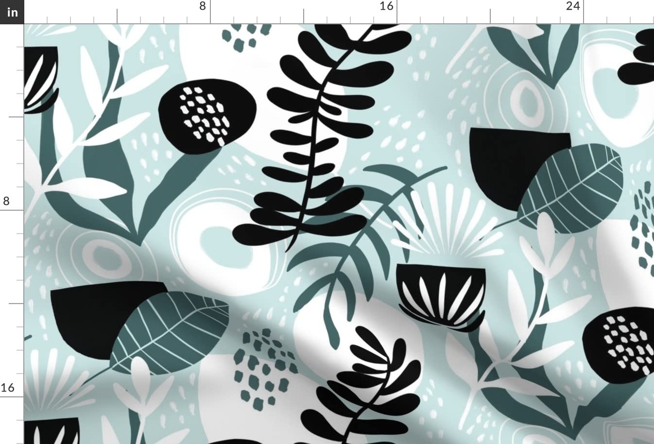Premium Spoonflower Fabric - Mint Green Leaves Forest Floral Abstract Print on Soft Minky Fabric - Fat Quarter for DIY Sewing Projects, Baby Blankets, Quilt Backing & Plush Toys - Perfect for Nursery Decor, Home Decor & Crafting