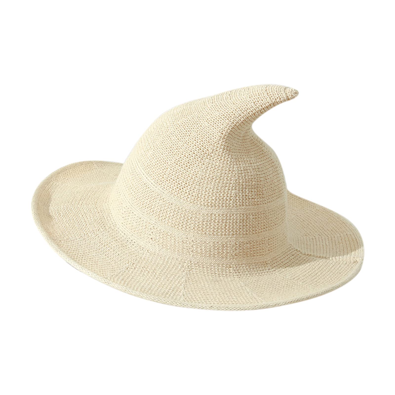 Witch Crochet Hat for Women - Wide Brim Summer Sun Hat, Foldable & Stylish Costume Accessory - Perfect for Halloween, Cosplay, Beach, and Outdoor Activities
