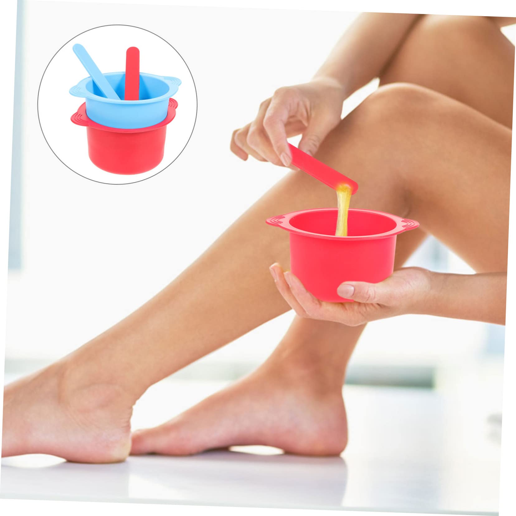IPETBOOM 2-Pack Silicone Wax Warmer Bowls Set - Replacement Inner Pot for Wax Heaters, Wax Melting, Hair Removal & DIY Candle Making - Includes Spatula for Easy Wax Application (Perfect for Salon, Spa & Home Use)