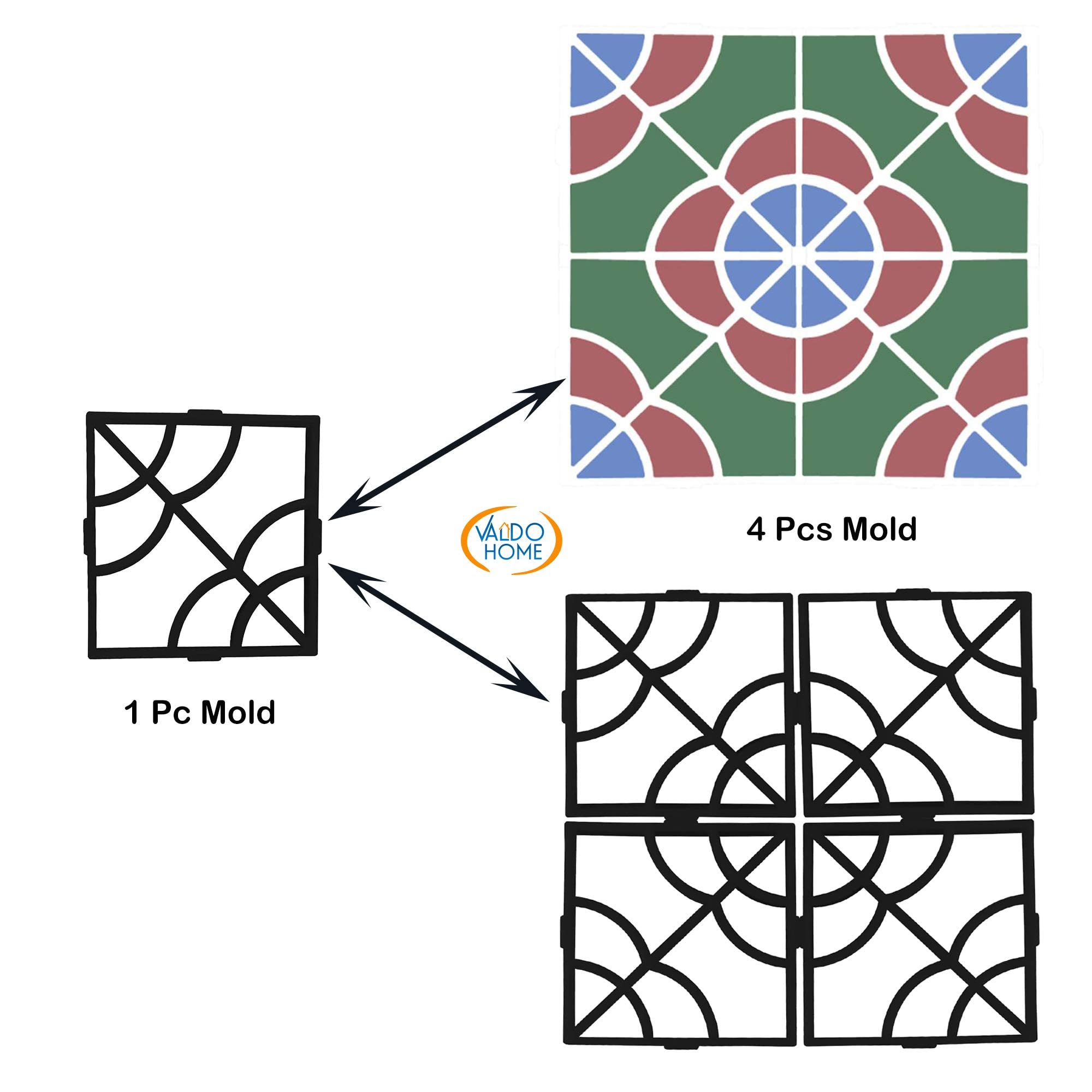Valdo Home Reusable Concrete Paving Molds - DIY Walkway Path & Stepping Stone Maker for Garden, Patio, Yard & Outdoor Landscaping | Perfect for Creating Beautiful Pathways & Decorative Pavements