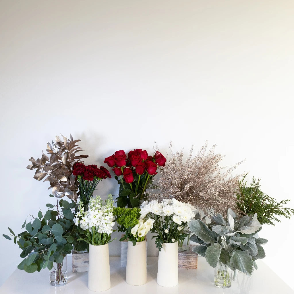 Antique Holiday Rose Bouquet Bar Flower Kit - DIY Floral Arrangement for Weddings, Parties & Home Decor