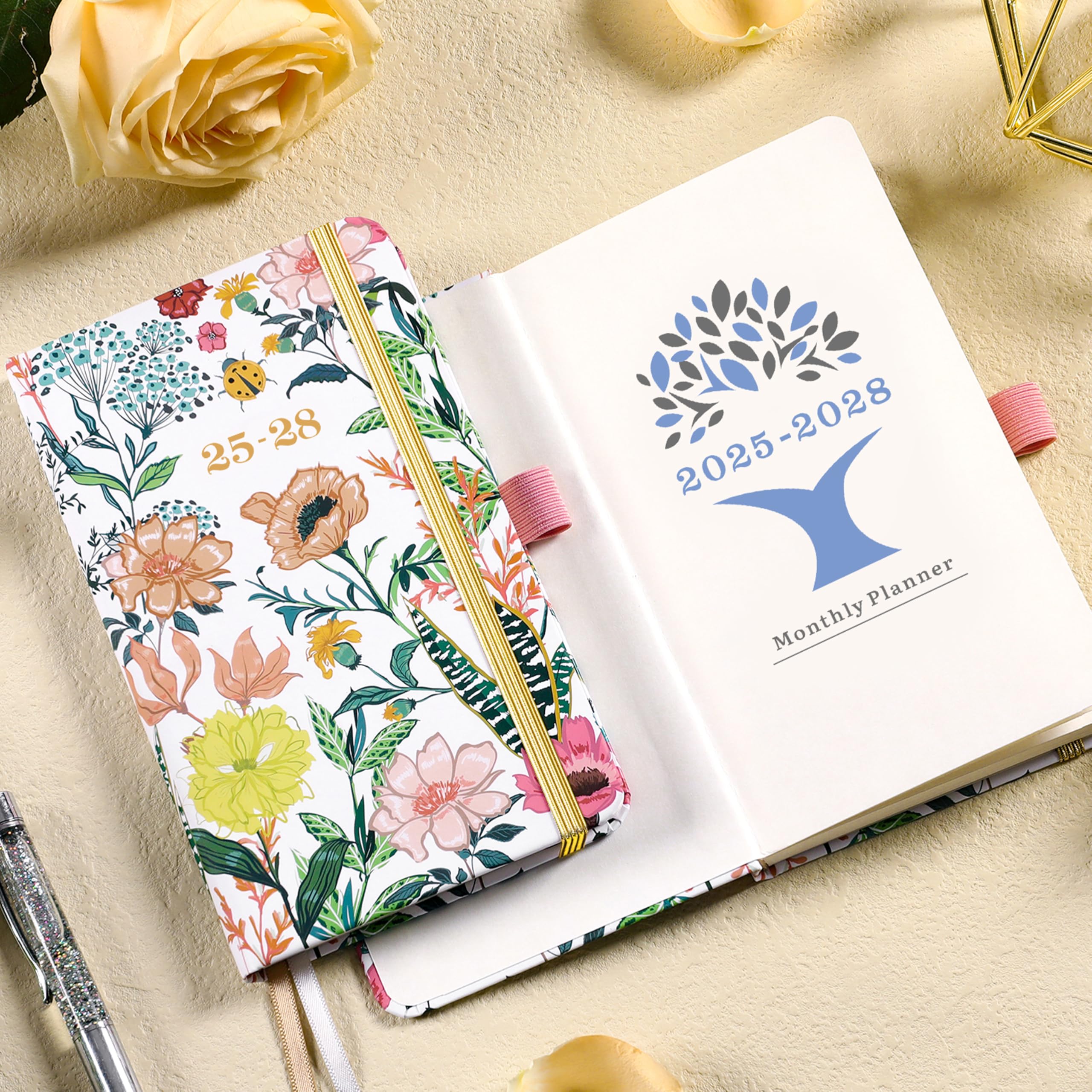 2025-2028 3-Year Monthly Pocket Planner - Small Purse Calendar (3.8