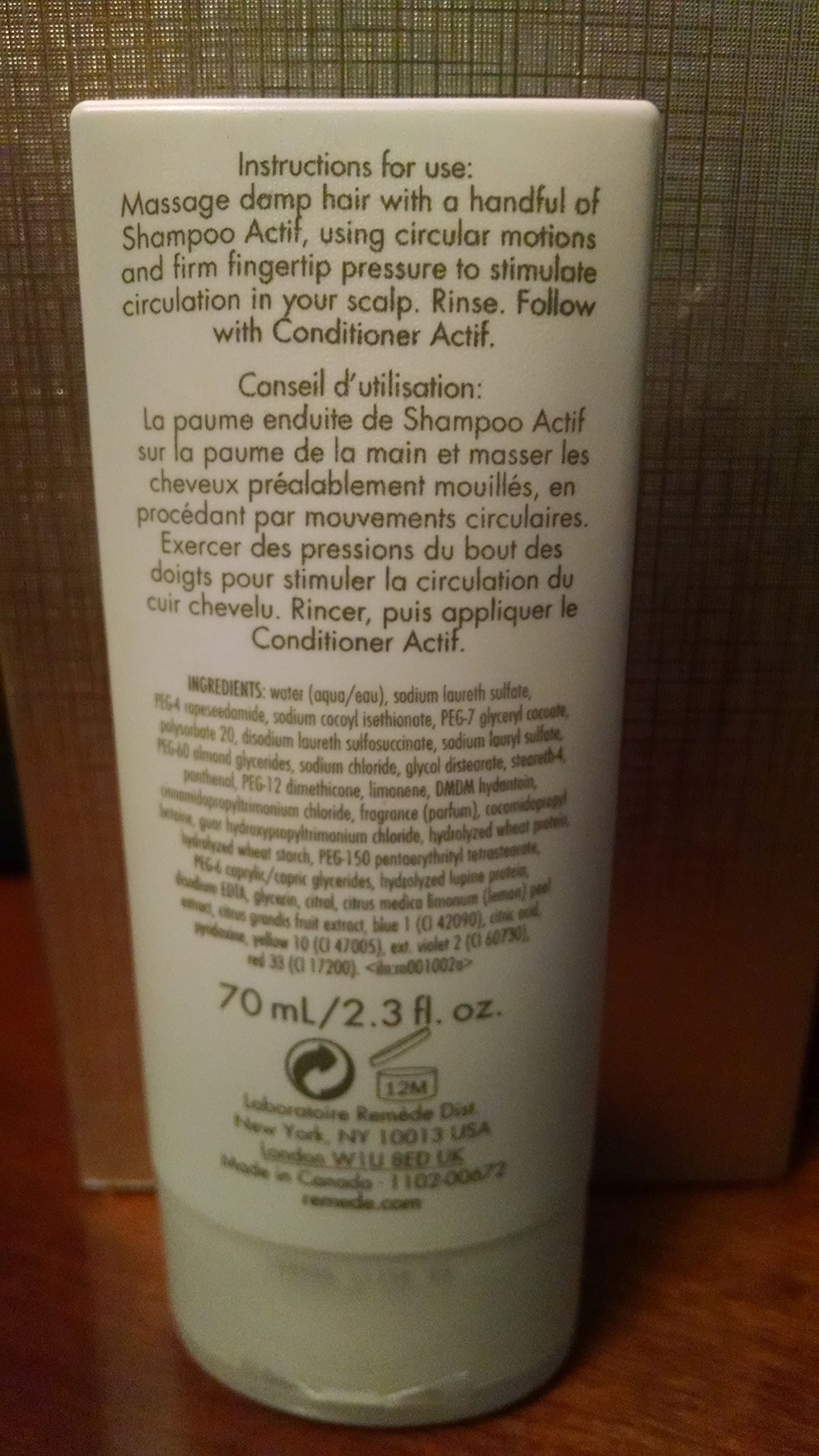 Actif Revitalizing & Shine Enhancing Shampoo - Deluxe Travel Size 2.3 Oz for Damaged Hair - Perfect for Vacation, Gym & On-the-Go Hair Care