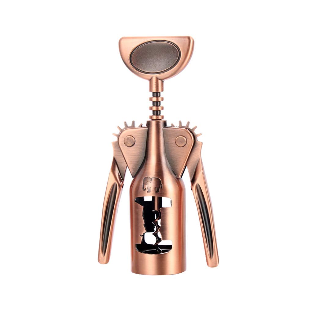 Premium Alloy Wine Bottle Opener - Heavy Duty Corkscrew for Red Wine & Beer, Elegant Red Copper Finish | Perfect for Home Bars, Parties & Gifts