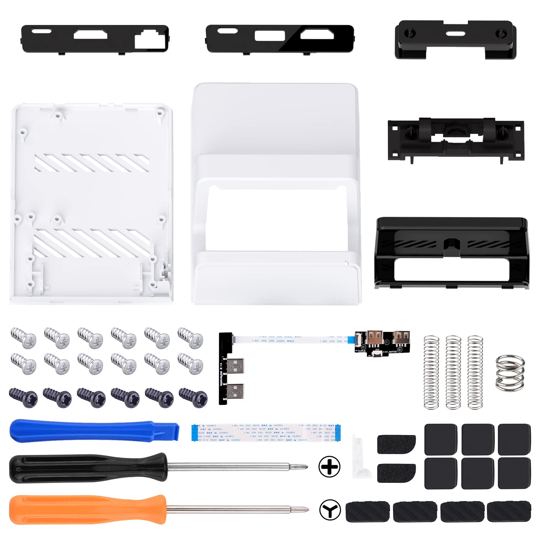 eXtremeRate AiryDocky DIY Kit - White Replacement Shell Case for Nintendo Switch Dock | Portable Mini Dock Cover for Switch OLED (Shell Only) | Perfect for Travel, Gaming Setup & Home Entertainment