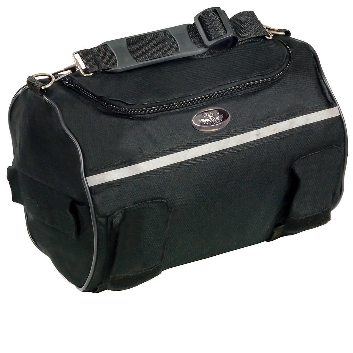 Milwaukee Leather SH608 Medium Black Textile Motorcycle Roll Bag with Reflective Material - Waterproof Storage for Bikes, Travel & Commuting - One Size Fits All