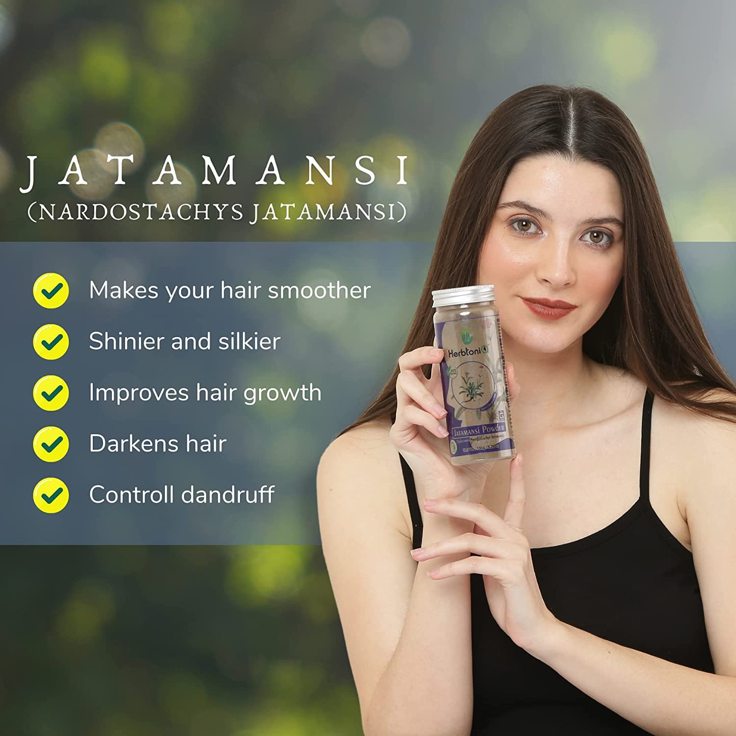 HerbtoniQ 100% Natural Jatamansi & Harad Powder for Dandruff Treatment, Frizzy Hair Repair & Damaged Hair Care - 300g Ayurvedic Hair Mask for Scalp Health & Shine (Perfect for Daily Use & Spa Treatments)