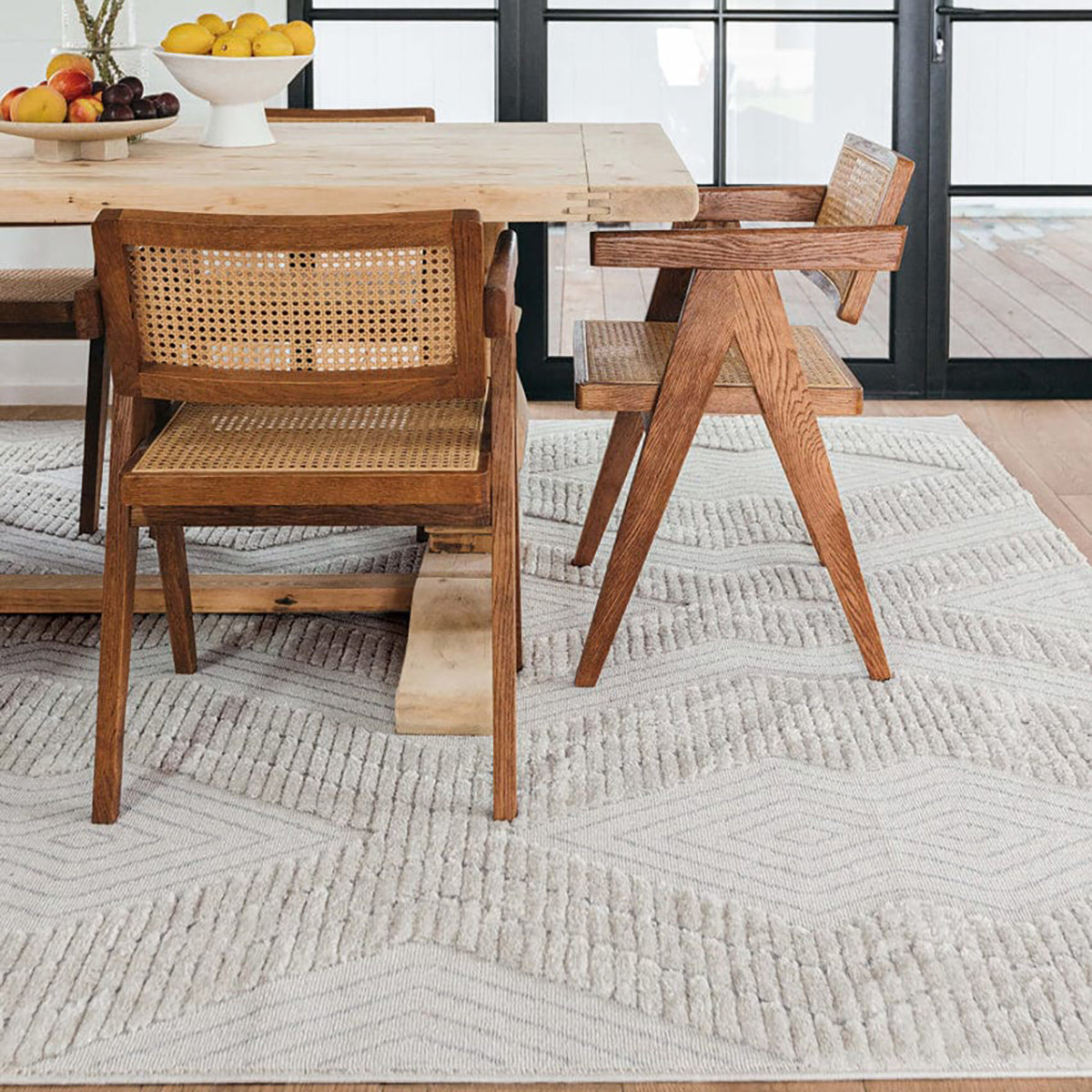 Handmade Dayna Textured Diamond Tribal Rug - Boho Chic Area Rug for Living Room, Bedroom & Office Decor