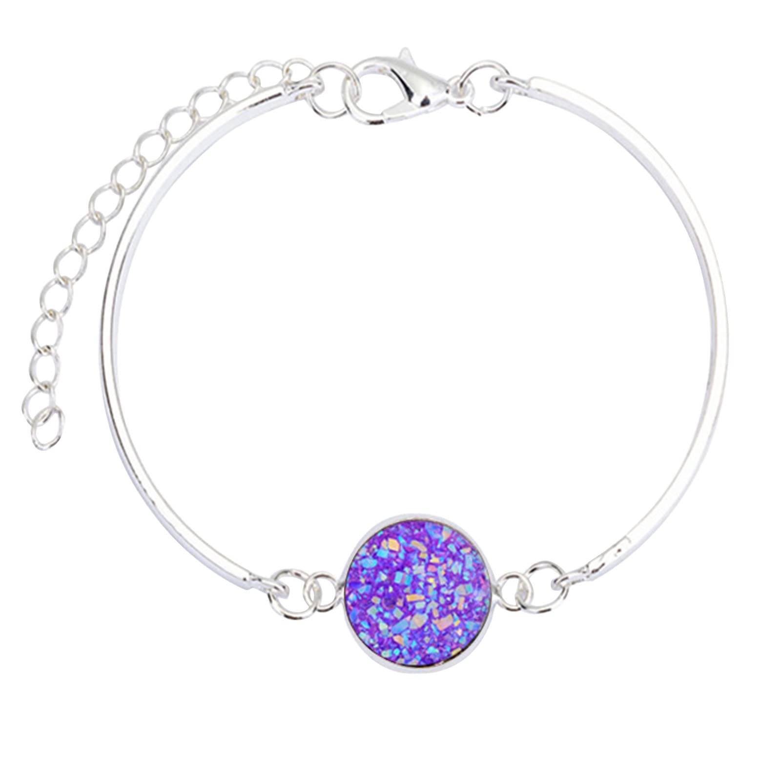 KiKiss Elegant Silver Heart Crystal & Pearl Bracelet for Women - Multicolor Cluster Beaded Jewelry for Wedding, Party & Special Occasions