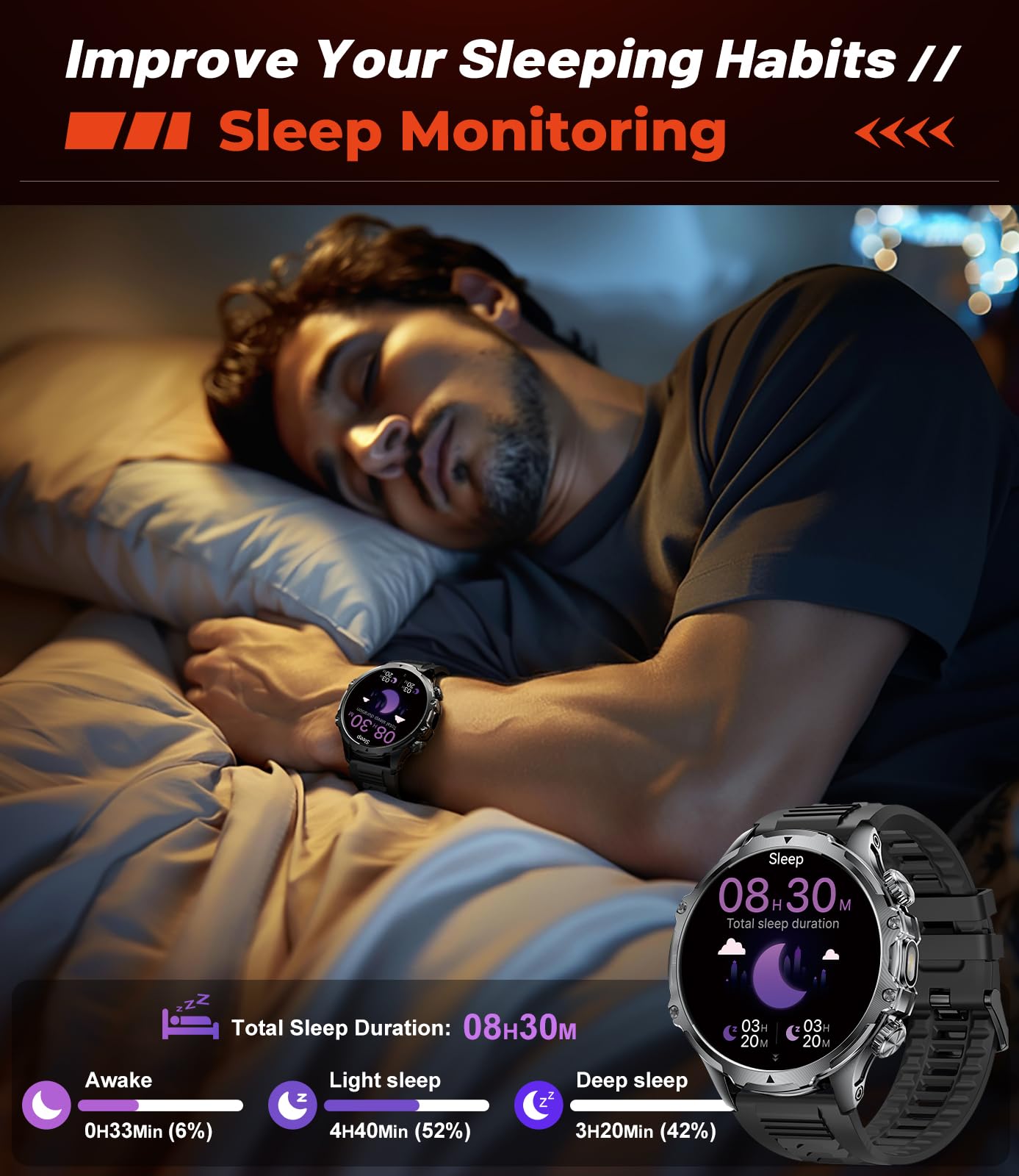 Military Smart Watch for Men - 1.85