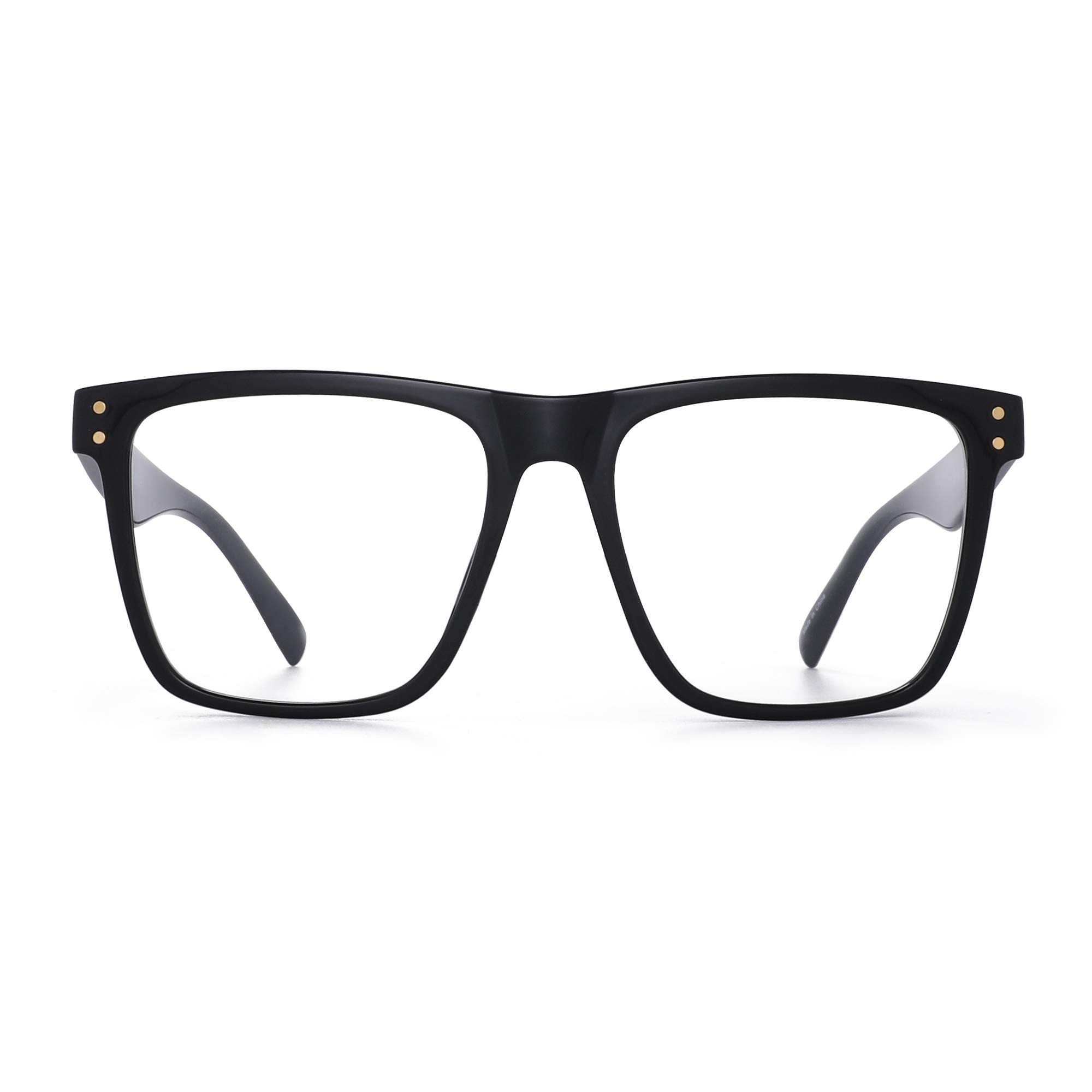 Blue Light Blocking Glasses for Women & Men - Oversized Square Computer Glasses to Reduce Eye Strain (Black) - Perfect for Office Work, Gaming & Screen Time Protection
