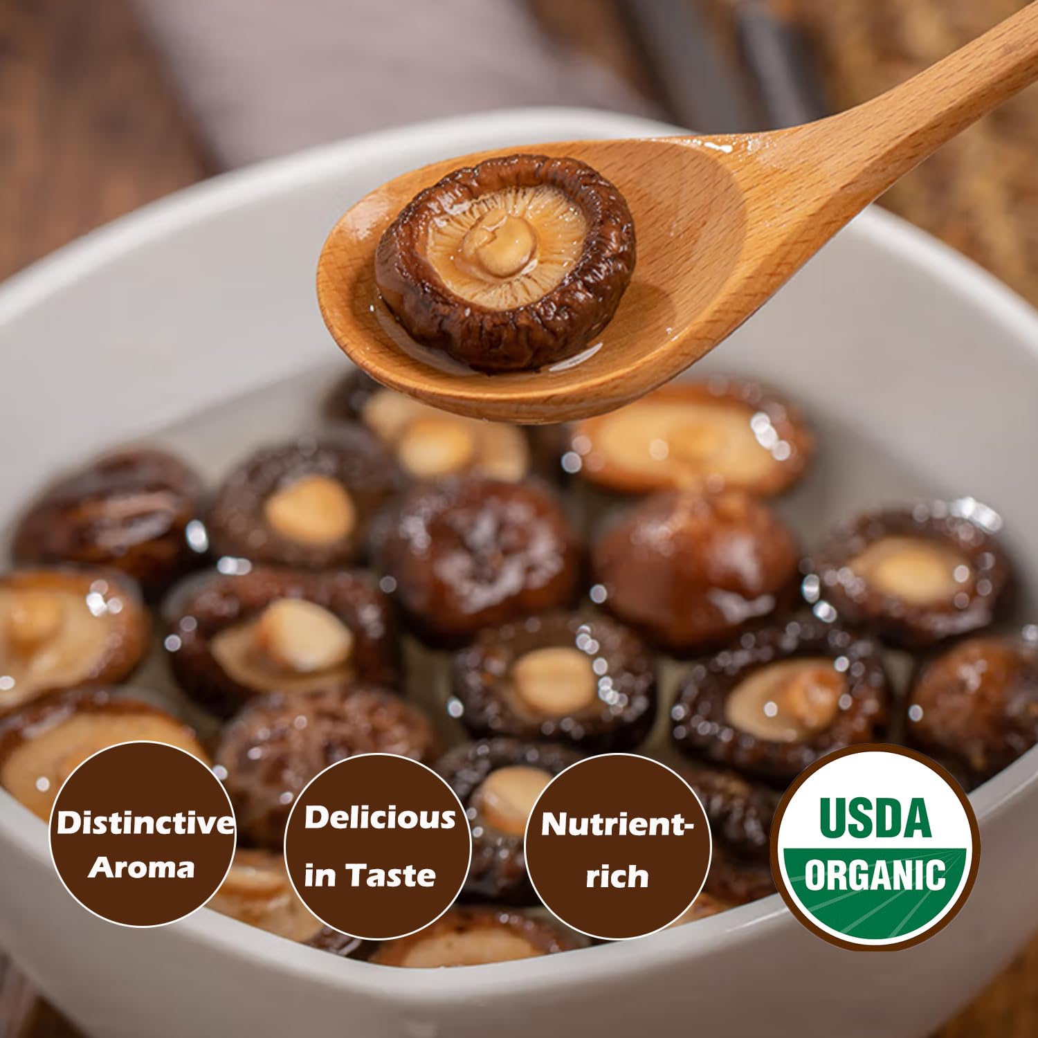 USDA Organic Dried Shiitake Mushrooms - Healthy Vegan Mushroom Chips Snack for Weight Loss & Keto Diet | Perfect for On-the-Go, Movie Nights & Camping Trips