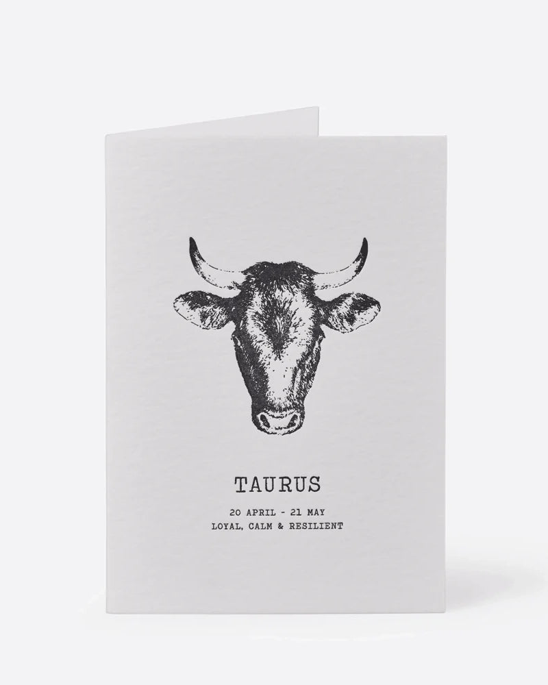 Zodiaque Moon | Taurus Zodiac Letterpress Greeting Card - Perfect for Birthday Gifts, Astrology Lovers & Personalized Occasions