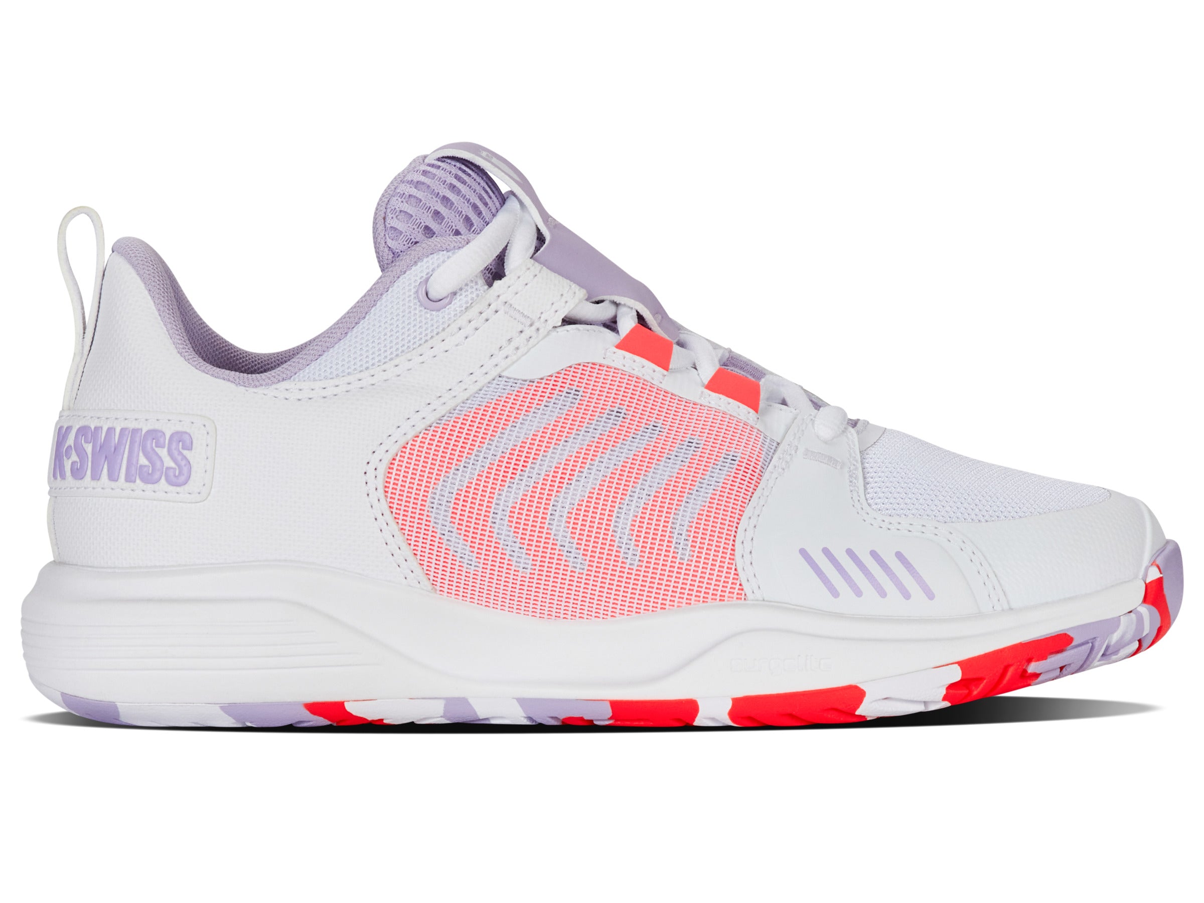 ULTRASHOT TEAM Basketball Shoes for Men - White/Orchid Petal/Neon Blaze - High Performance Court Sneakers for Basketball, Training & Gym Workouts