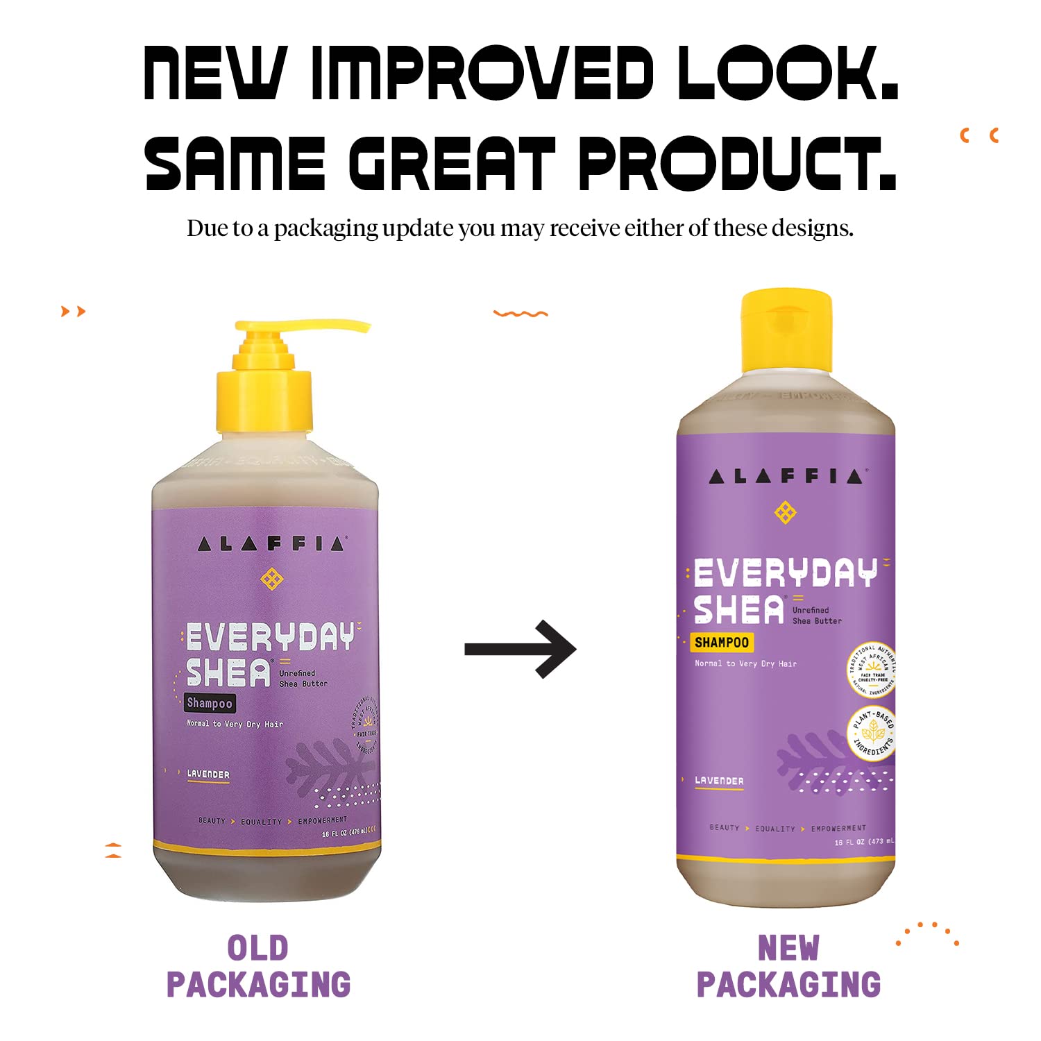 Alaffia Shea Butter & Coconut Oil Shampoo for Normal to Very Dry Hair - Lavender Scented, 16 Fl Oz | Hydrating & Nourishing for Daily Hair Care