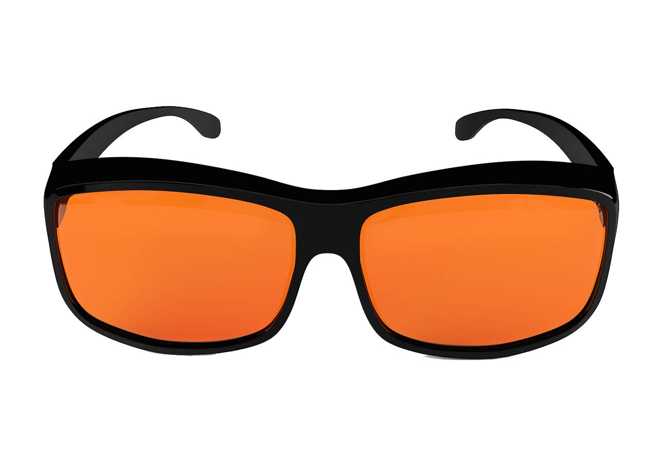 DefenderShield Premium Fit-Over Blue Light Blocking Glasses - 99% Blue Light Protection for Gaming, Computer & Phone Screens - Reduce Eye Strain & Improve Sleep - Perfect for Office Work, Nighttime Use & Digital Device Protection
