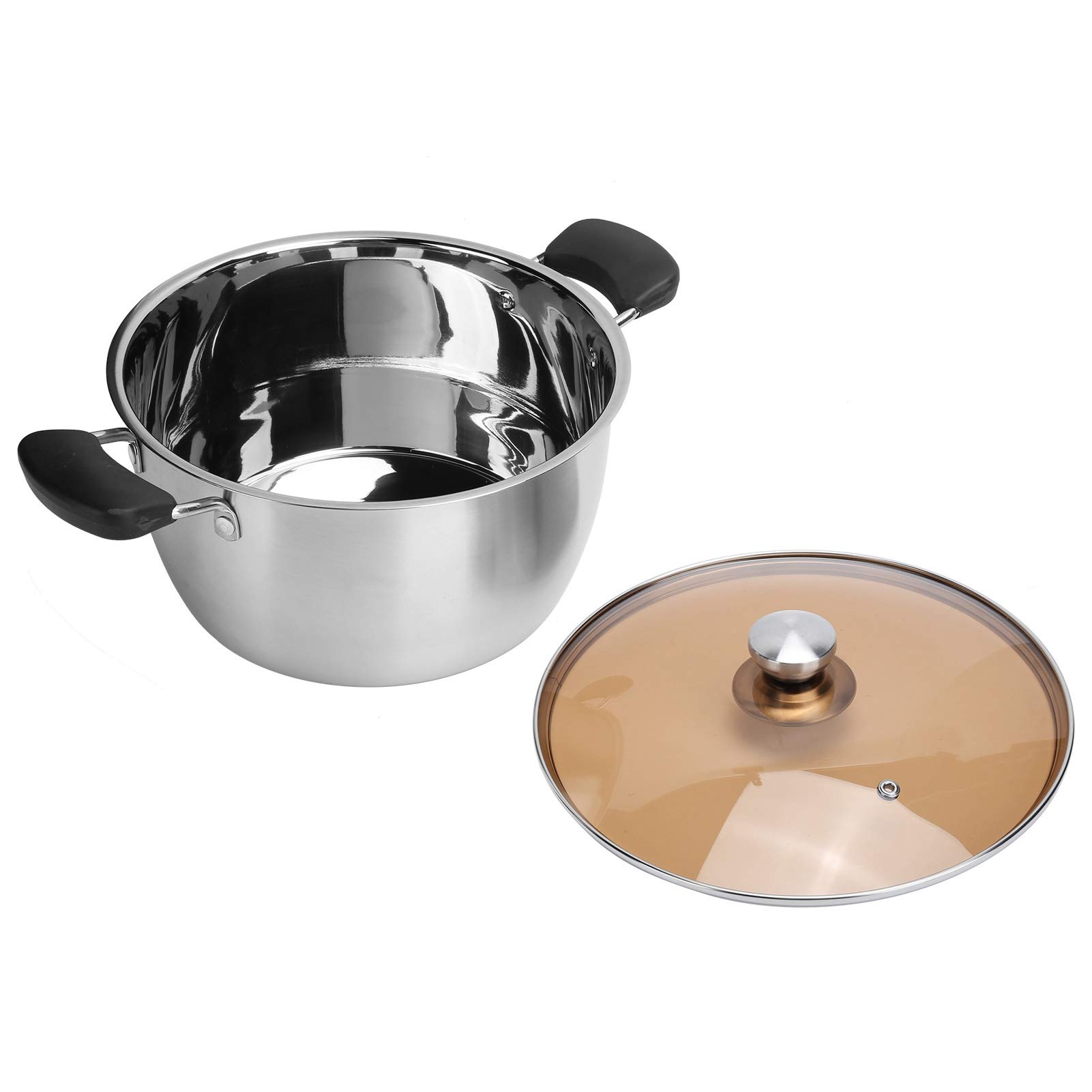 Stainless Steel Cooking Pots with Lids - 3-Piece Milk Pot, Soup Pot & Camping Cookware Set for Kitchen, Home & Outdoor Use | Perfect for Boiling, Stewing & Camping Meals