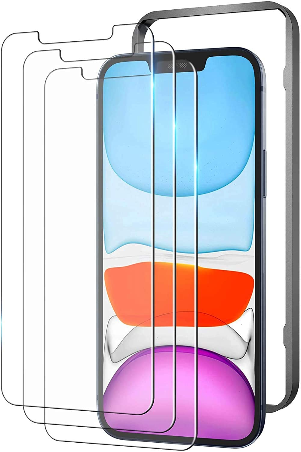 YOUMAKER Clear Protective Case for iPhone 12 Mini with 3-Pack Tempered Glass Screen Protectors - Slim Fit, Shockproof Cover for Everyday Use & Travel Protection