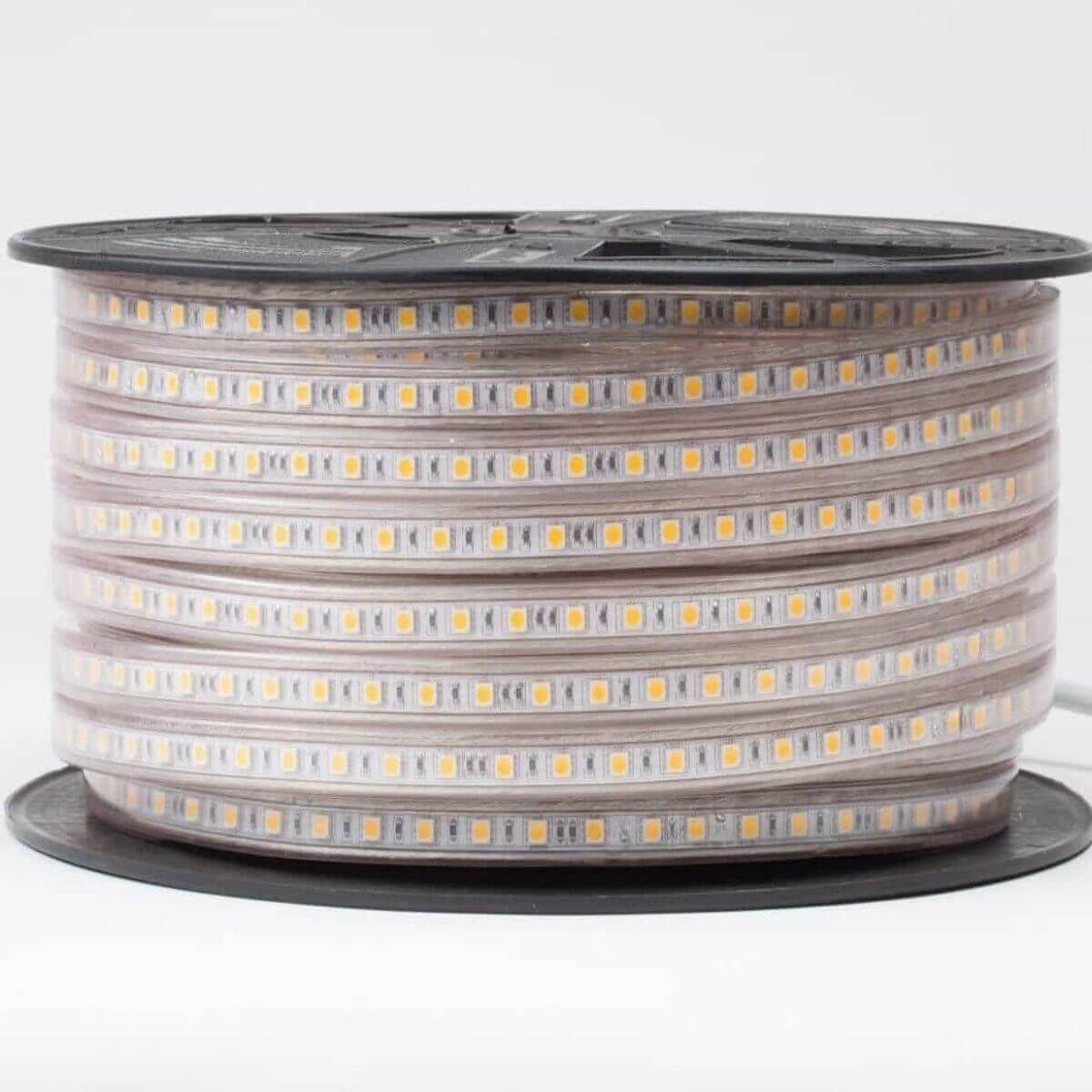 120V LED Strip Lights Warm White (3000K) - Dimmable Flexible Tape Lighting for Home Decor, Kitchen, Bedroom & DIY Projects - Custom Cut to Size