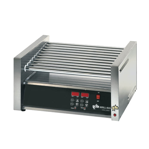 30SCE Star Roller Hot Dog Grill Machine - Commercial Grade Stainless Steel Roller Grill for Hot Dogs & Sausages - Perfect for Restaurants, Food Trucks & Outdoor Events