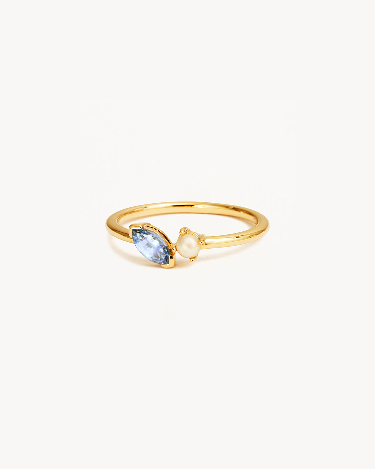 14K Solid Gold Into The Blue Ring - Elegant Dainty Stackable Ring for Women, Perfect for Everyday Wear, Anniversary Gifts & Special Occasions