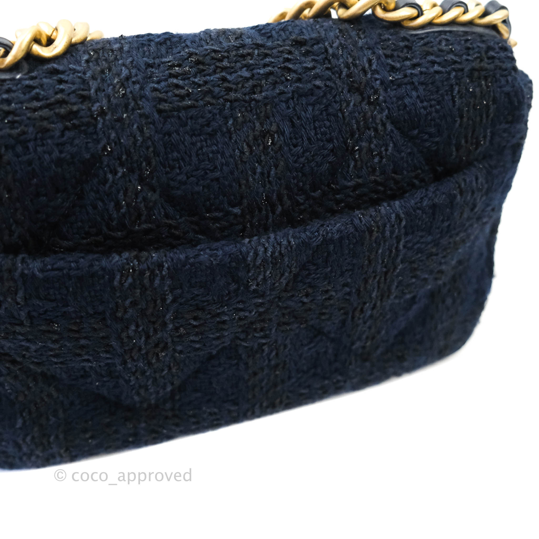 Chanel 19 Small Tweed Navy Mixed Hardware Handbag - Luxury Designer Crossbody Bag for Women | Perfect for Work, Travel & Evening Events