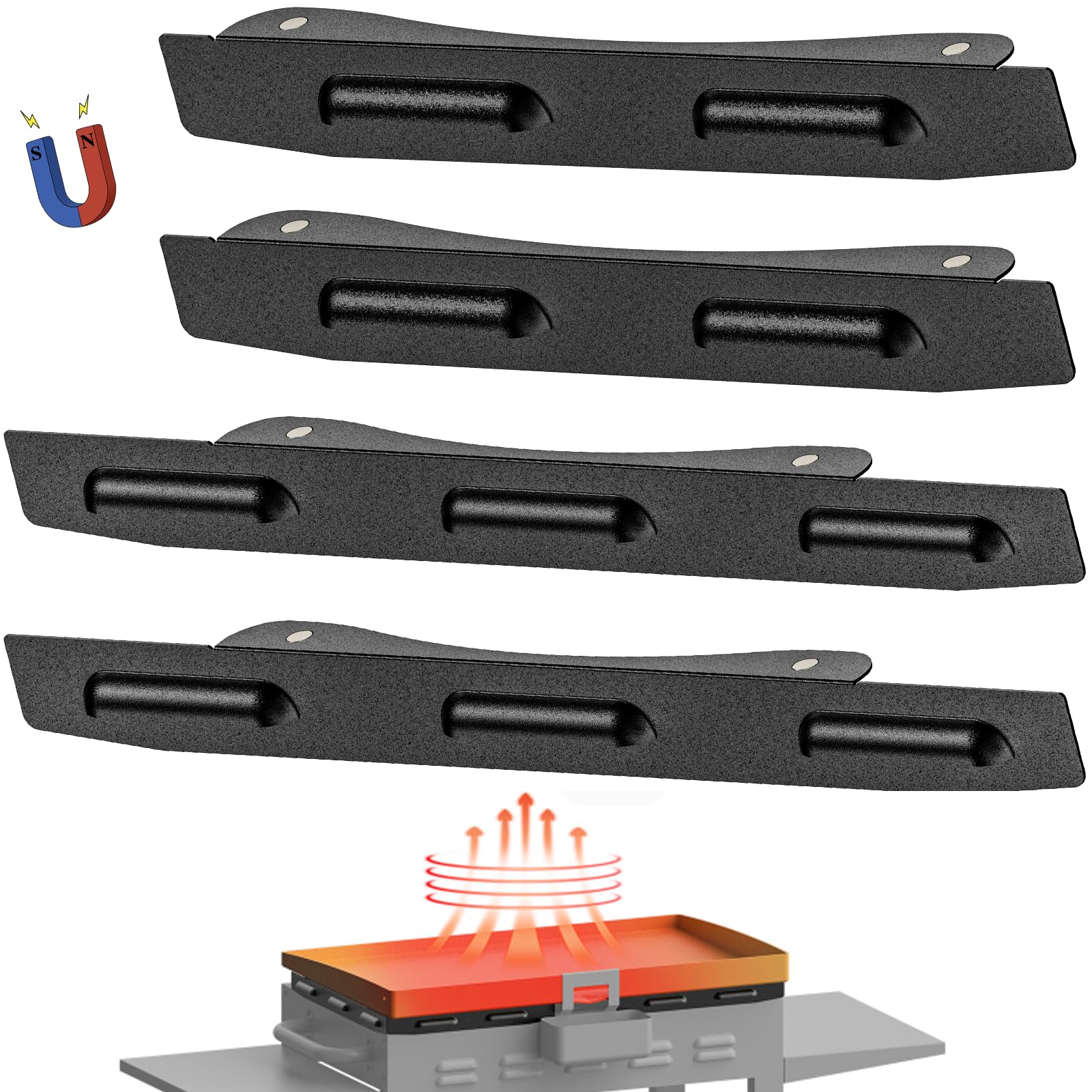 Upgraded Magnetic Wind Guards for 36” Blackstone Griddle | Stainless Steel Grill Accessories | Flame Protection & Heat Retention | Saves Gas | Compatible with Hood | Perfect for Outdoor Cooking & Camping