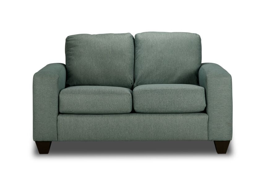 Cindy Loveseat Jade Green Velvet Sofa - Modern Small Space 2-Seater Couch for Living Room, Apartment & Office - Cozy Comfortable Loveseat with Sturdy Wooden Legs